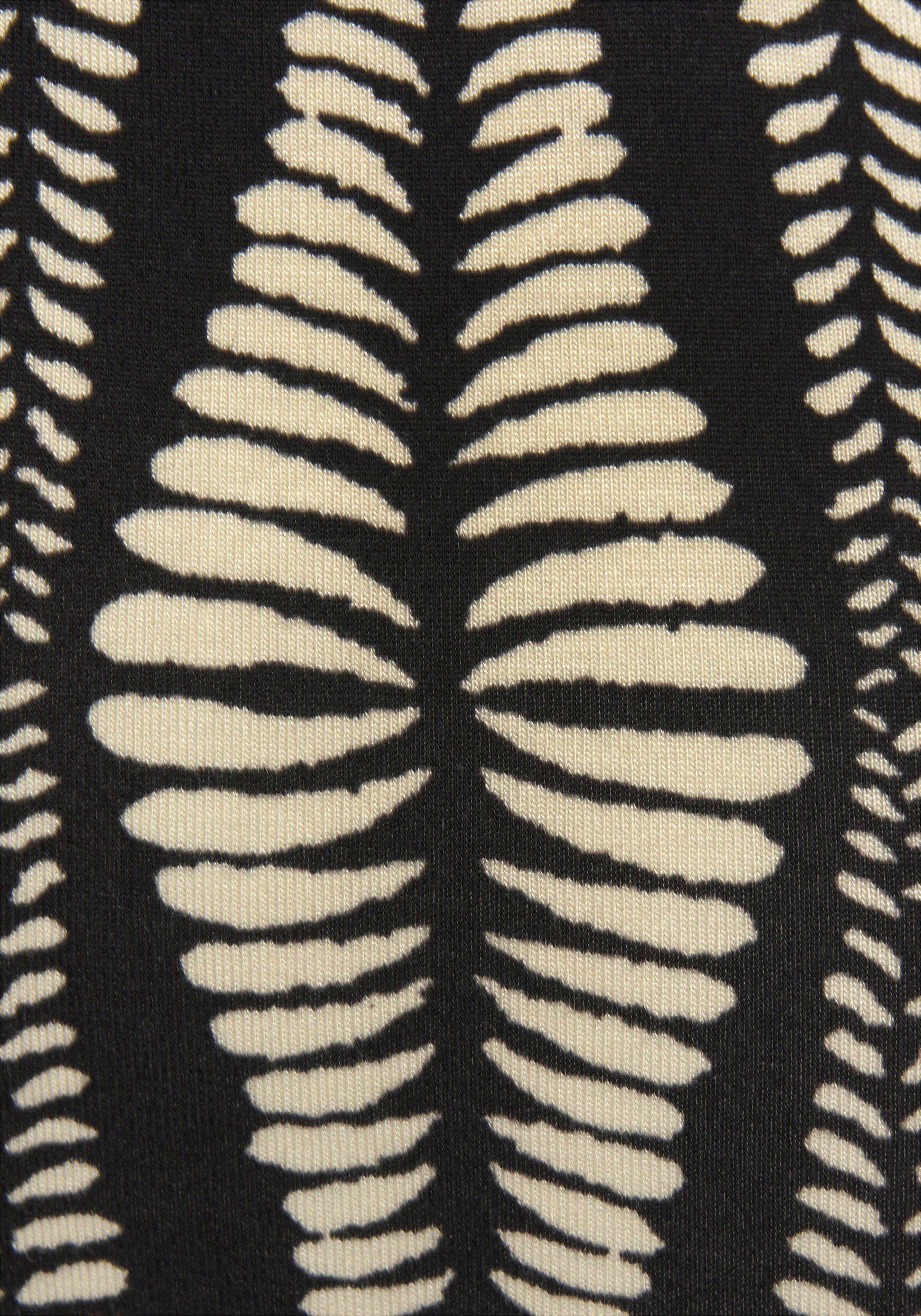 Lascana Shirttop met plooien op de schouder, jerseytop met all-over print