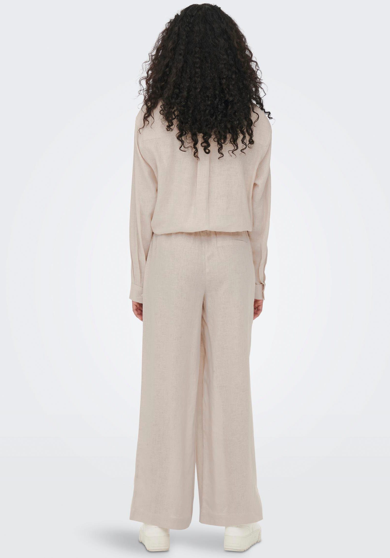 Only Comfortbroek ONLTOKYO HW LINEN BLEND ST PANT