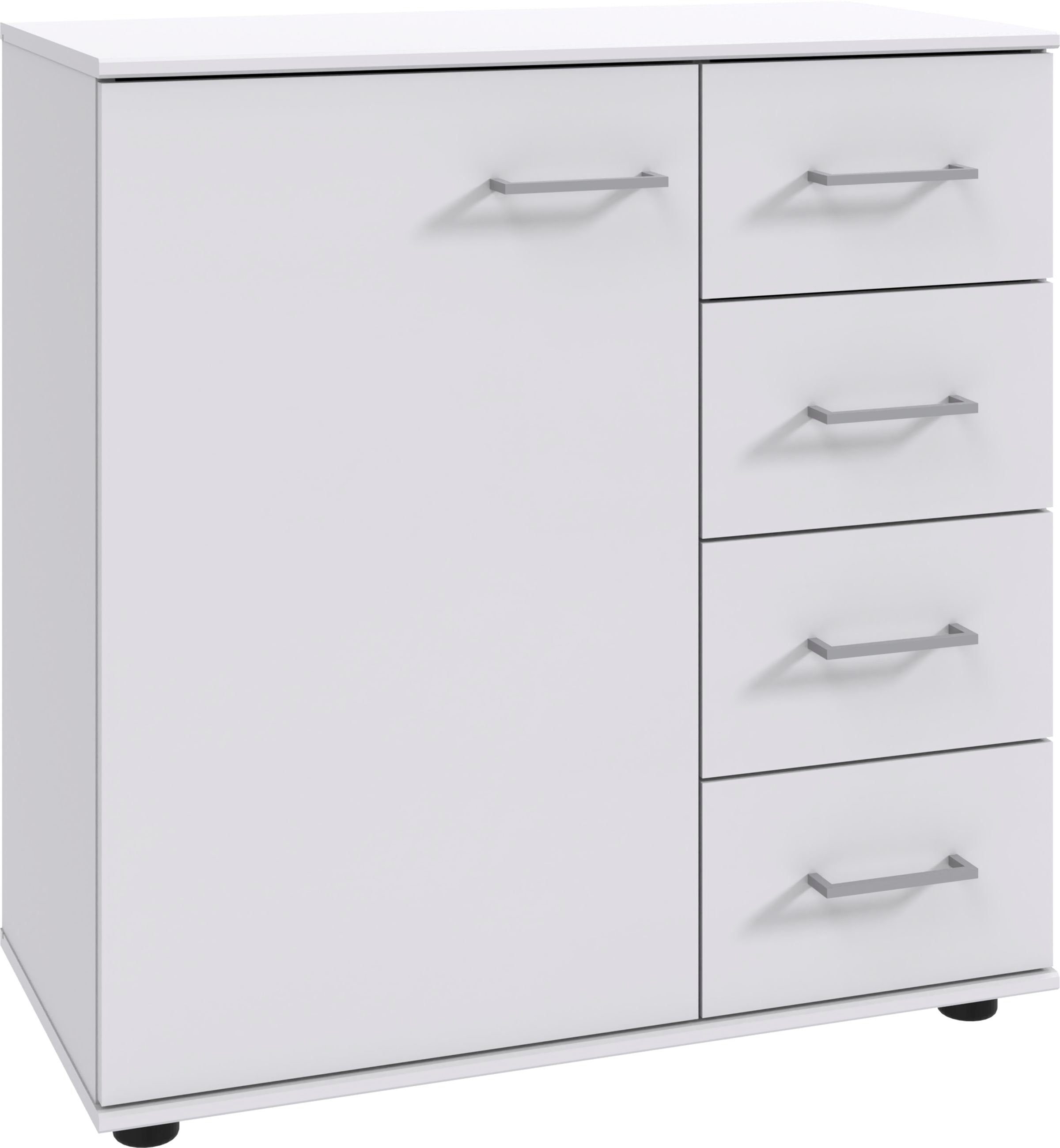 Wimex Kast met laden en deuren Kreta 1-deurs met 4 laden, 81 cm breed commodes & ladekasten wit