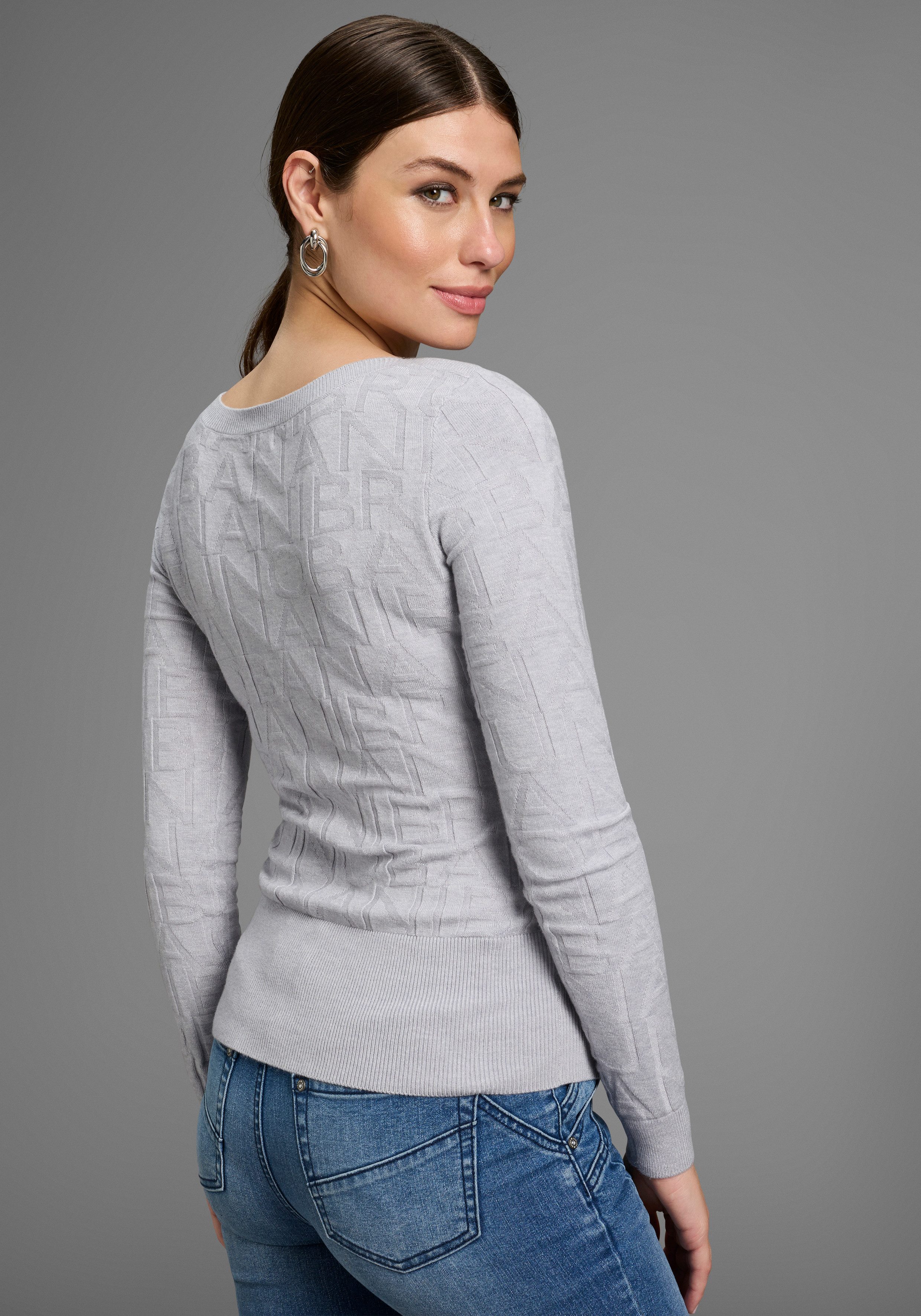 Bruno Banani Gebreide trui met merk-breipatroon - nieuwe collectie