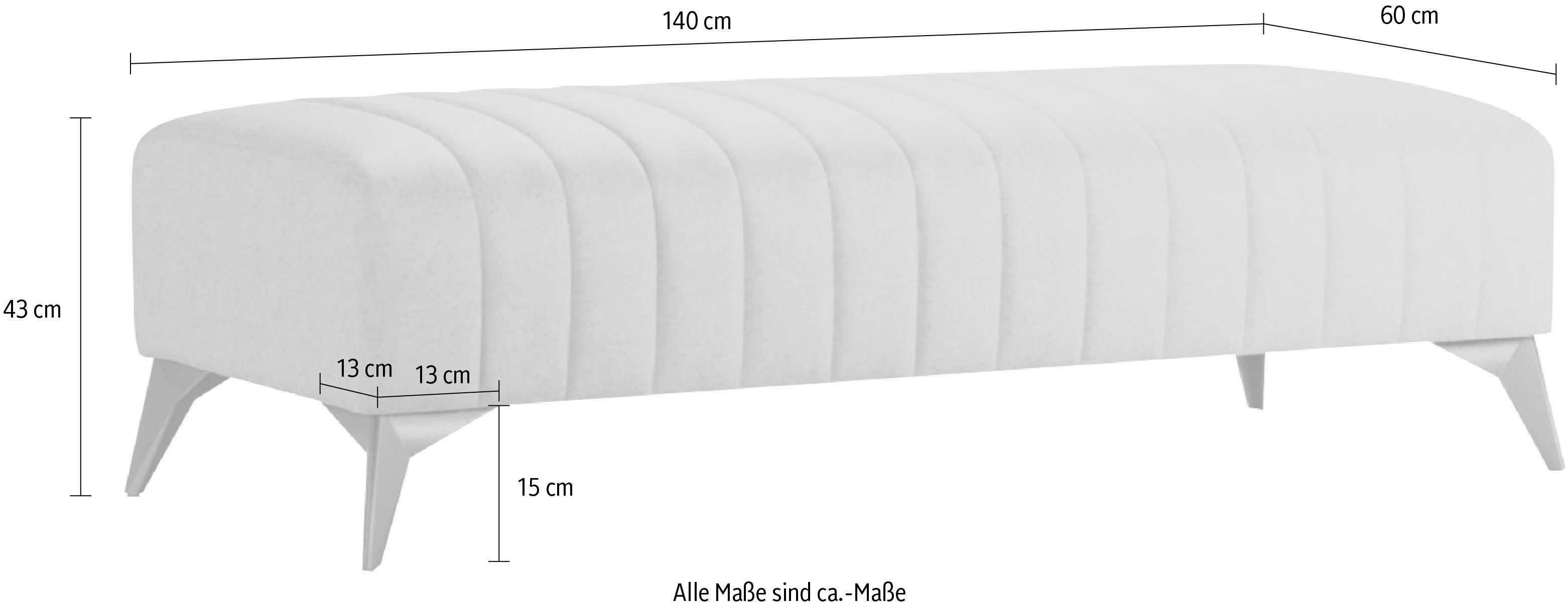 Places of Style Hocker MATTHEW zitpoef XXL, afmetingen B/D/H: 140/60/43 cm