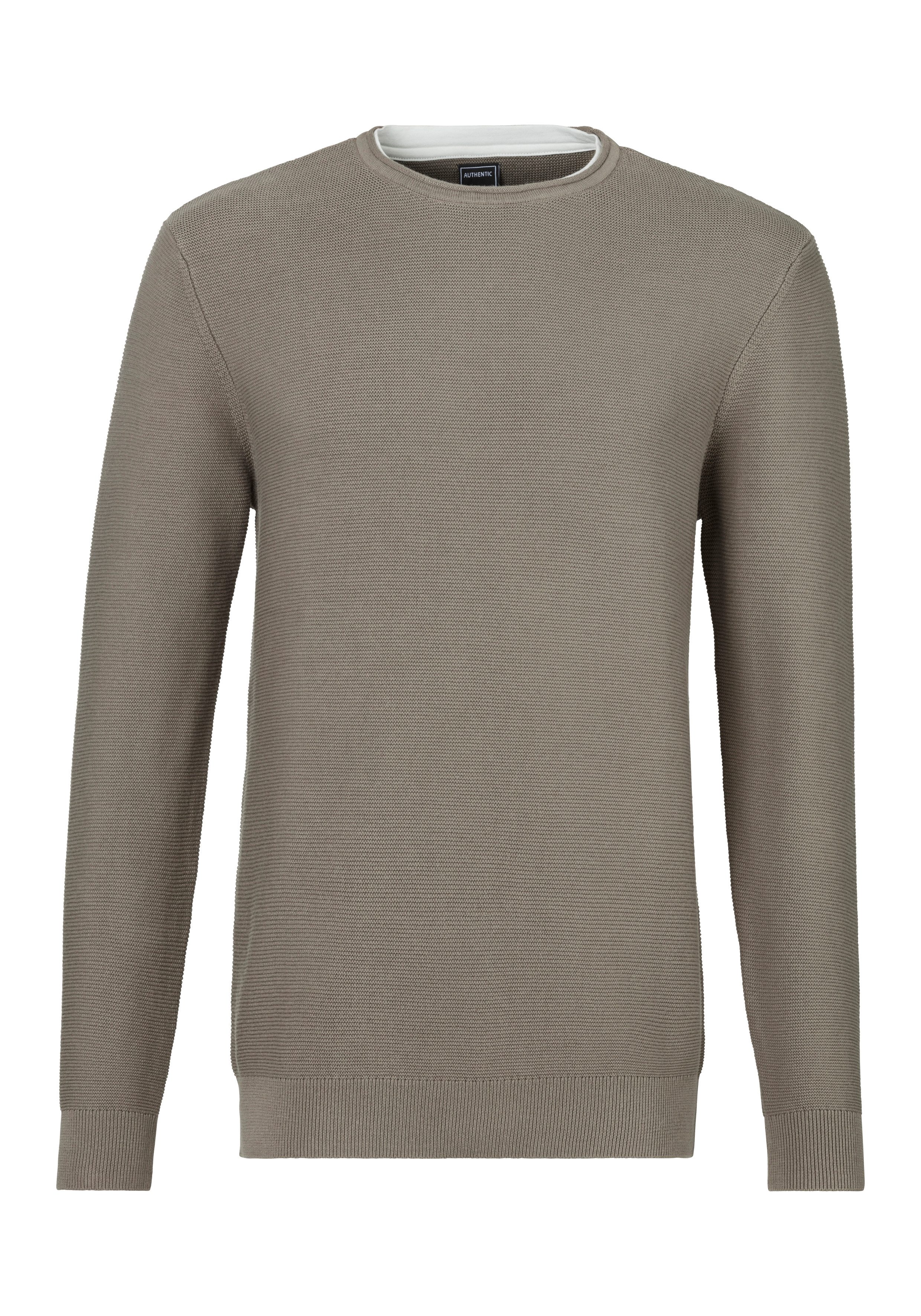 AUTHENTIC LE JOGGER Gebreide trui met double-layer look, pullover van 100% katoen