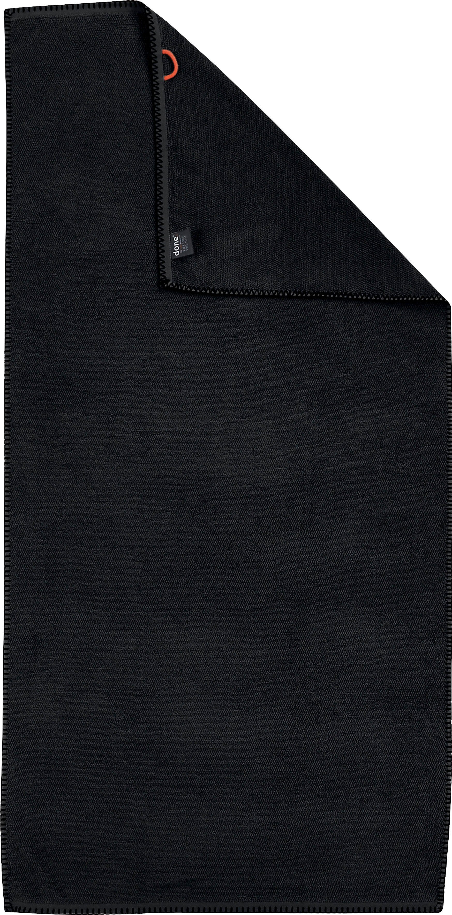 done.® Douchelaken Deluxe Prime Hotelkwaliteit van hoogwaardige gedraaide badstof met siernaad in zwart (1 stuk)