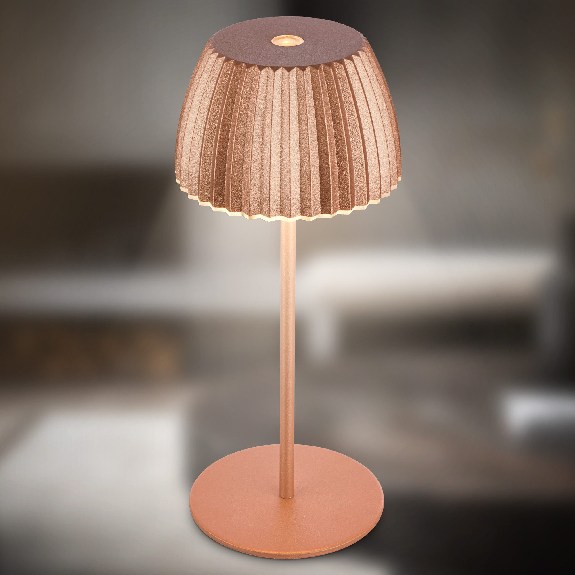 Briloner Leuchten Led-tafellamp Accu LED tafellamp, mini, koperkleurig