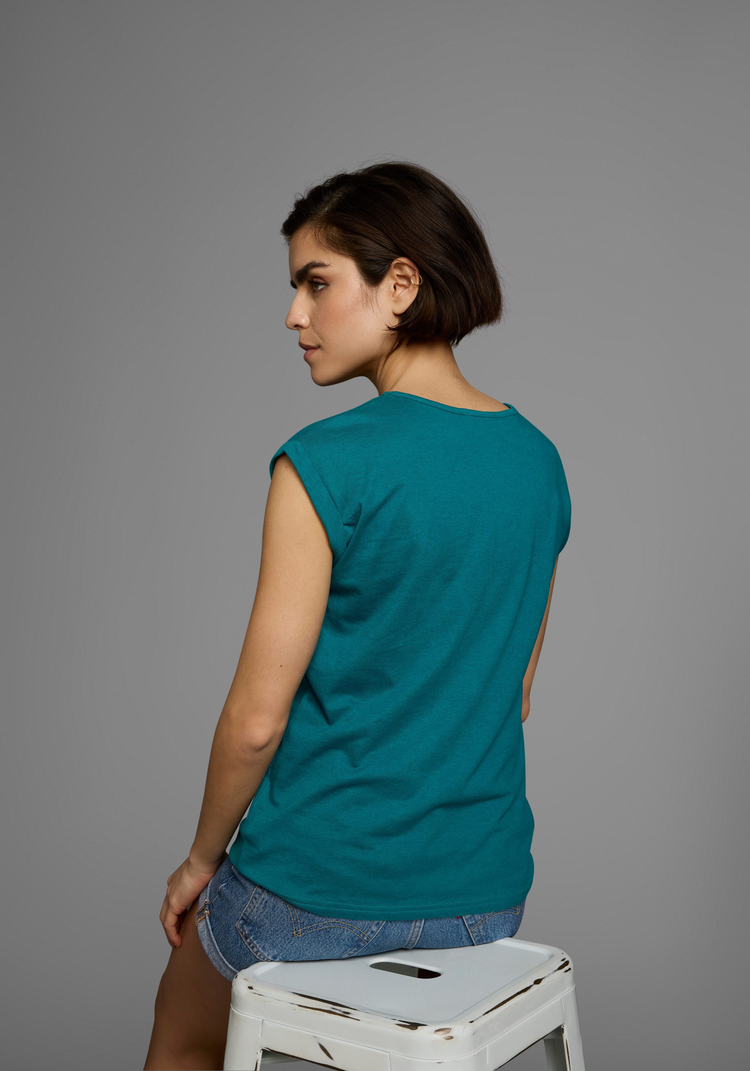 Boysen's T-shirt Korte mouwen, effen, ronde hals, voor vrije tijd en dagelijks gebruik