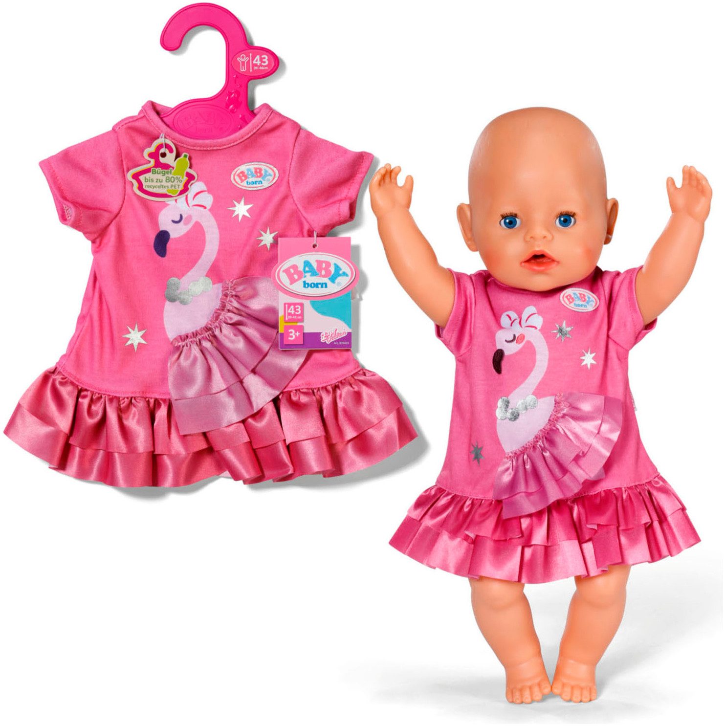 Baby Born Poppenkleding Kleid Flamingo 43 cm