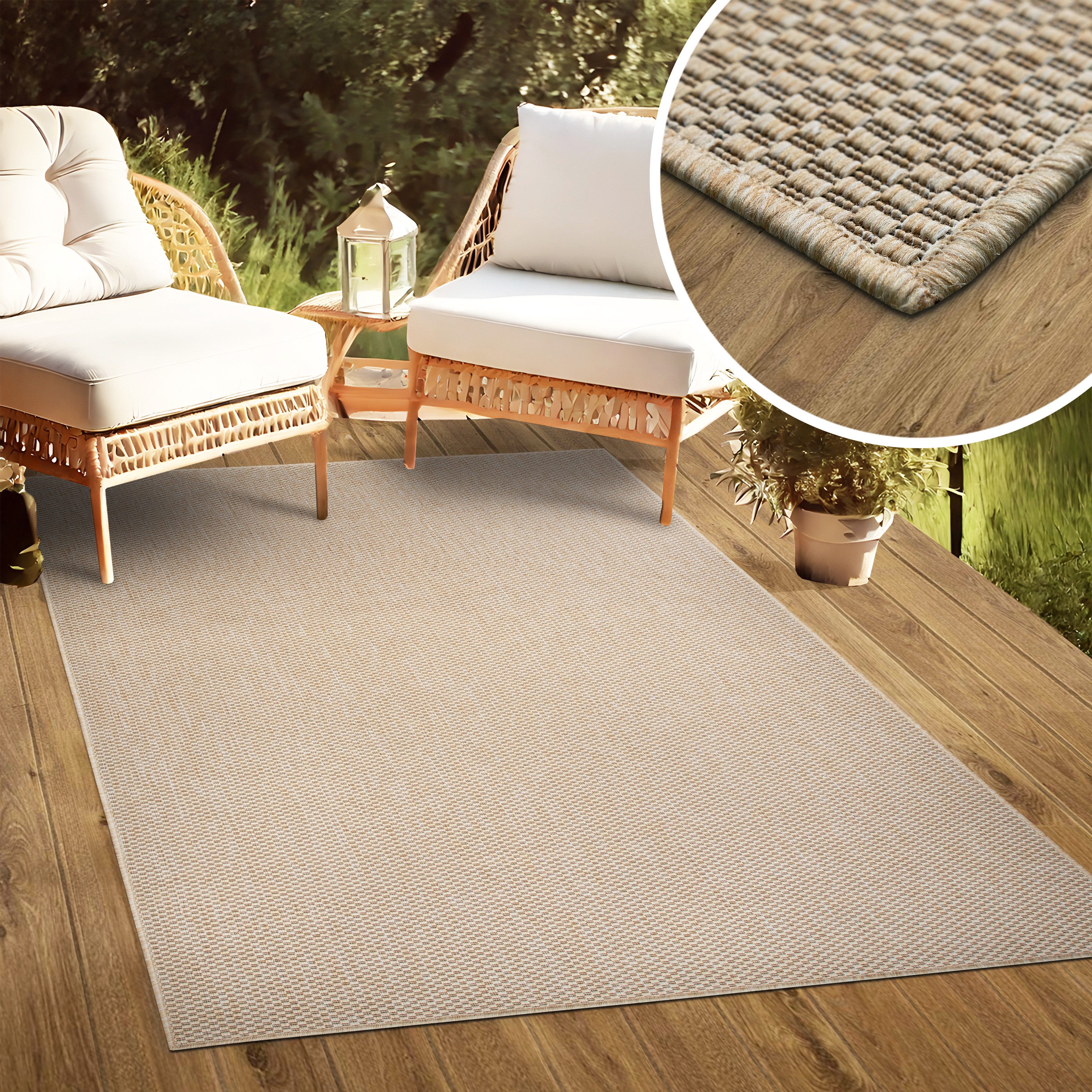 my home Vloerkleed Venetië is ook als loper verkrijgbaar Geschikt voor binnen en buiten, sisal-look, weerbestendig & uv-bestendig