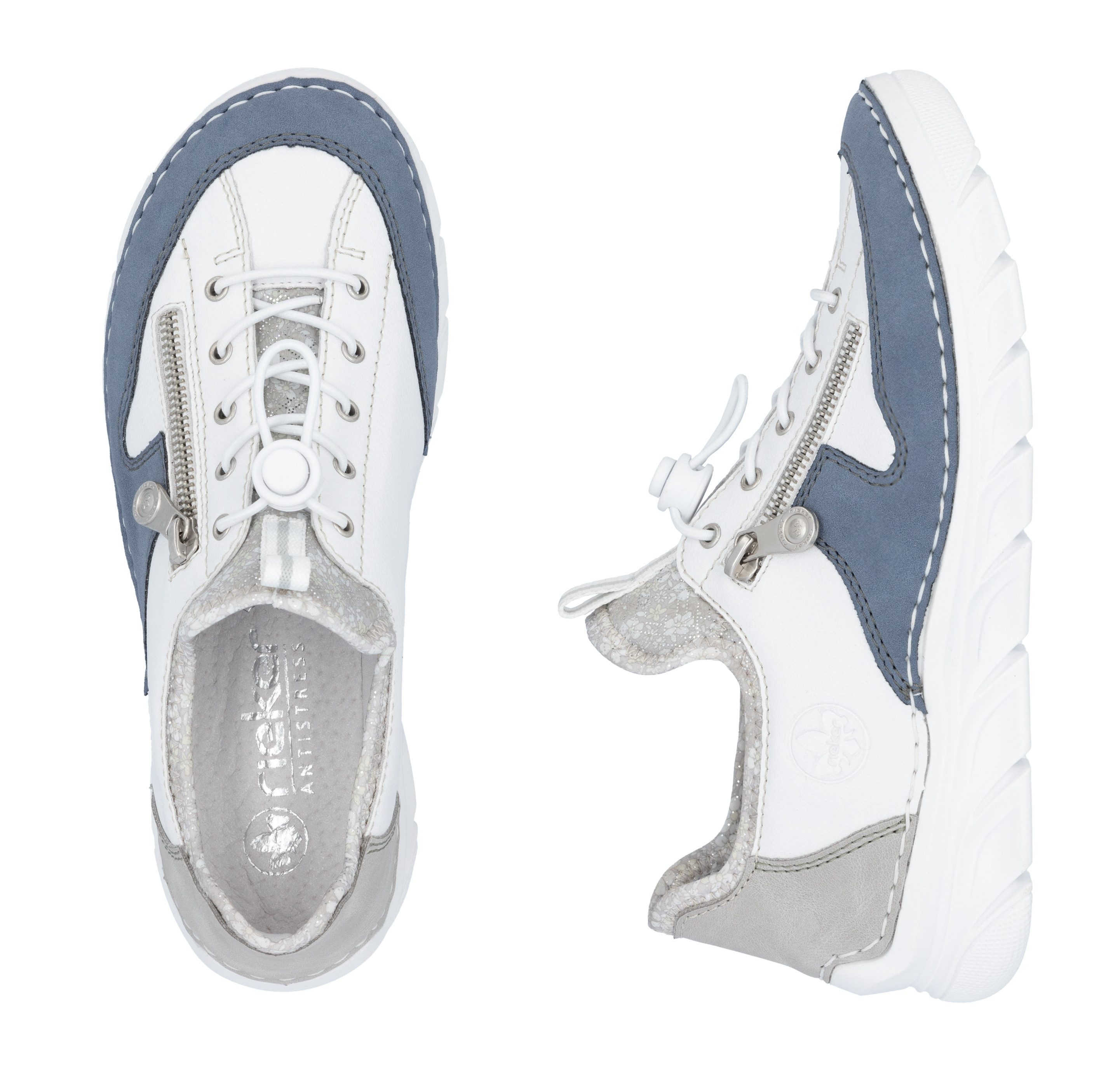 Rieker Slip-on sneakers Slipper, vrijetijdsschoen met contrasterende afwerkingen