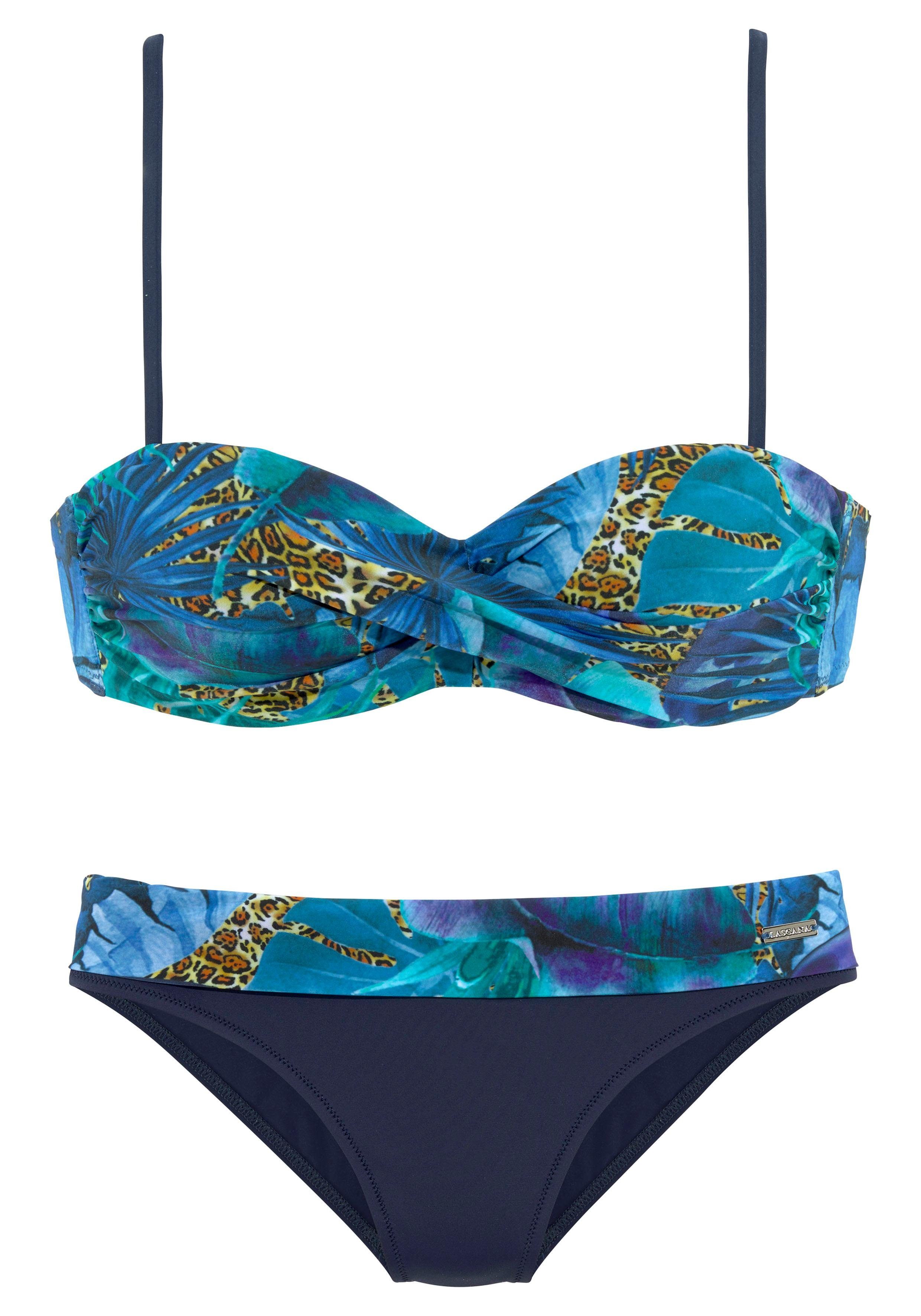 Lascana Beugelbikini in bandeaumodel met jungle-look