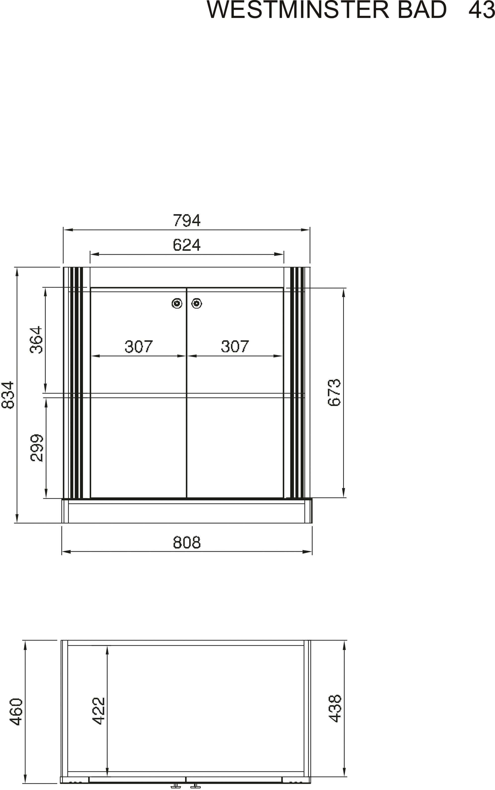 Home affaire Wastafelonderkast WESTMINSTER, Waschbeckenunterschrank inkl. Waschbecken, Metallgriffe in romantische rustieke stijl, exclusief by otto (1 stuk)