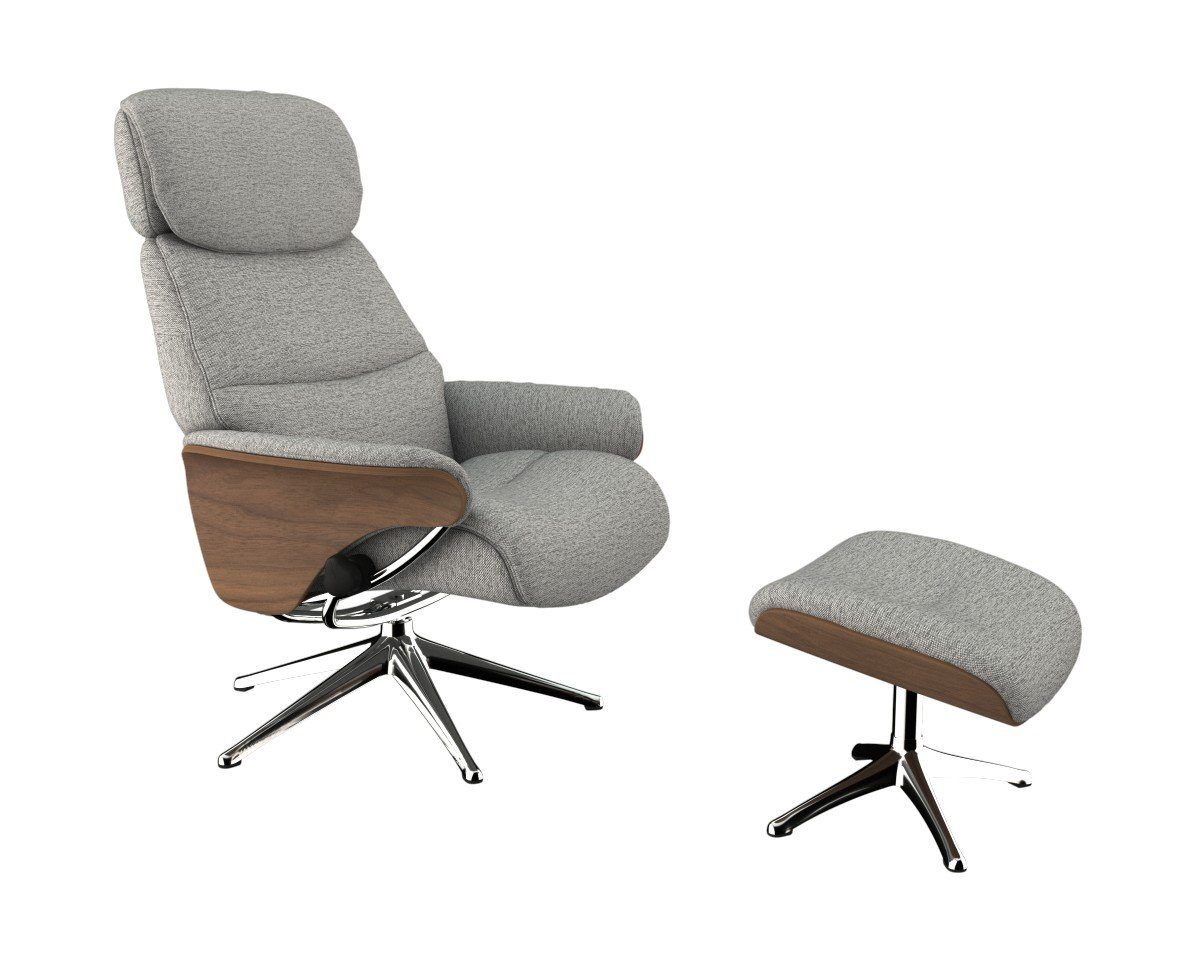 FLEXLUX Relaxfauteuil Aarhus, functionele stoel, gestoffeerde stoel, armleuningen, TV-fauteuil tv-fauteuils grijs