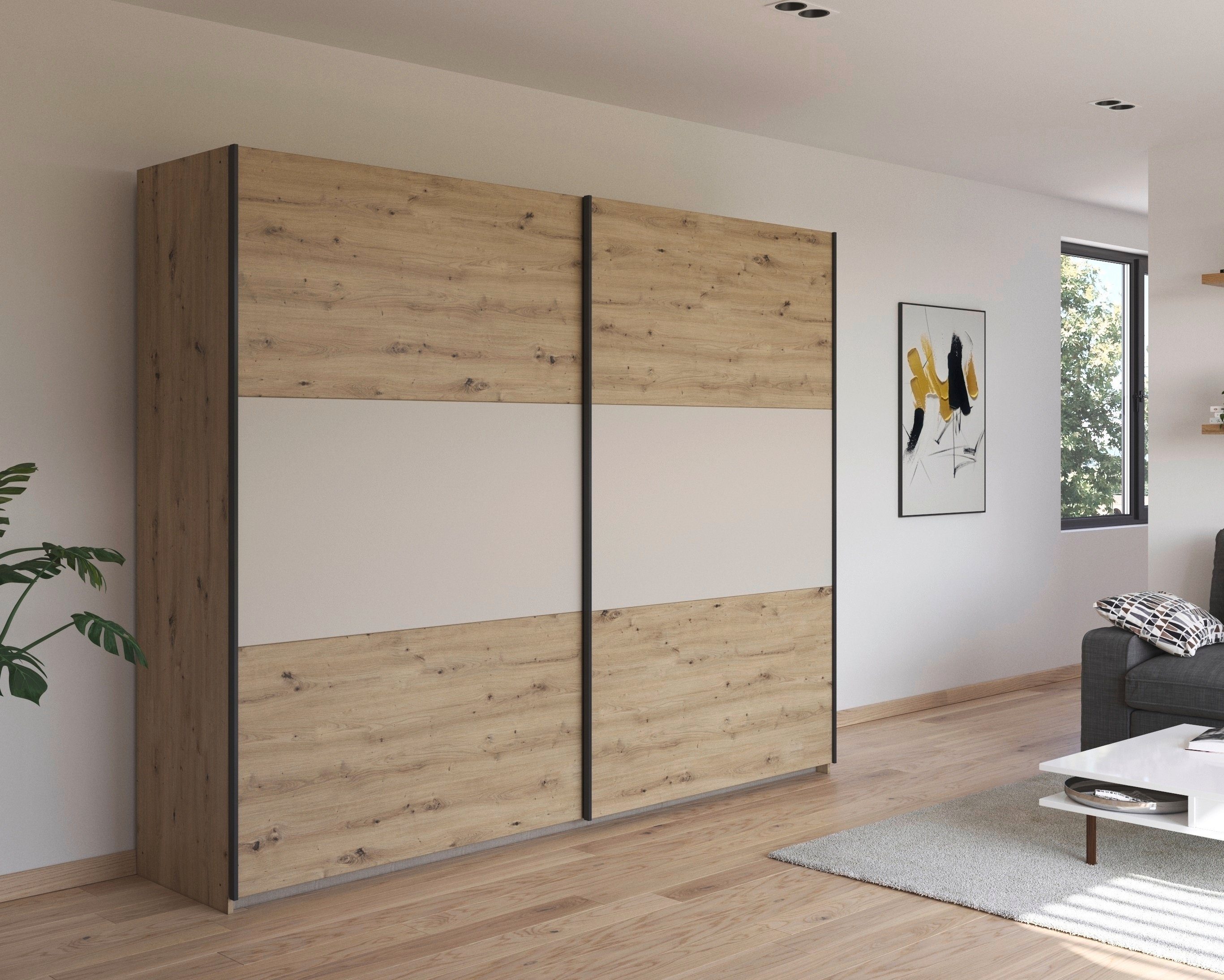rauch Zweefdeurkast Kledingkast kast garderobe garderobekast waskast NEO met een royale opbergruimte en vele verschillende kleurencombinaties