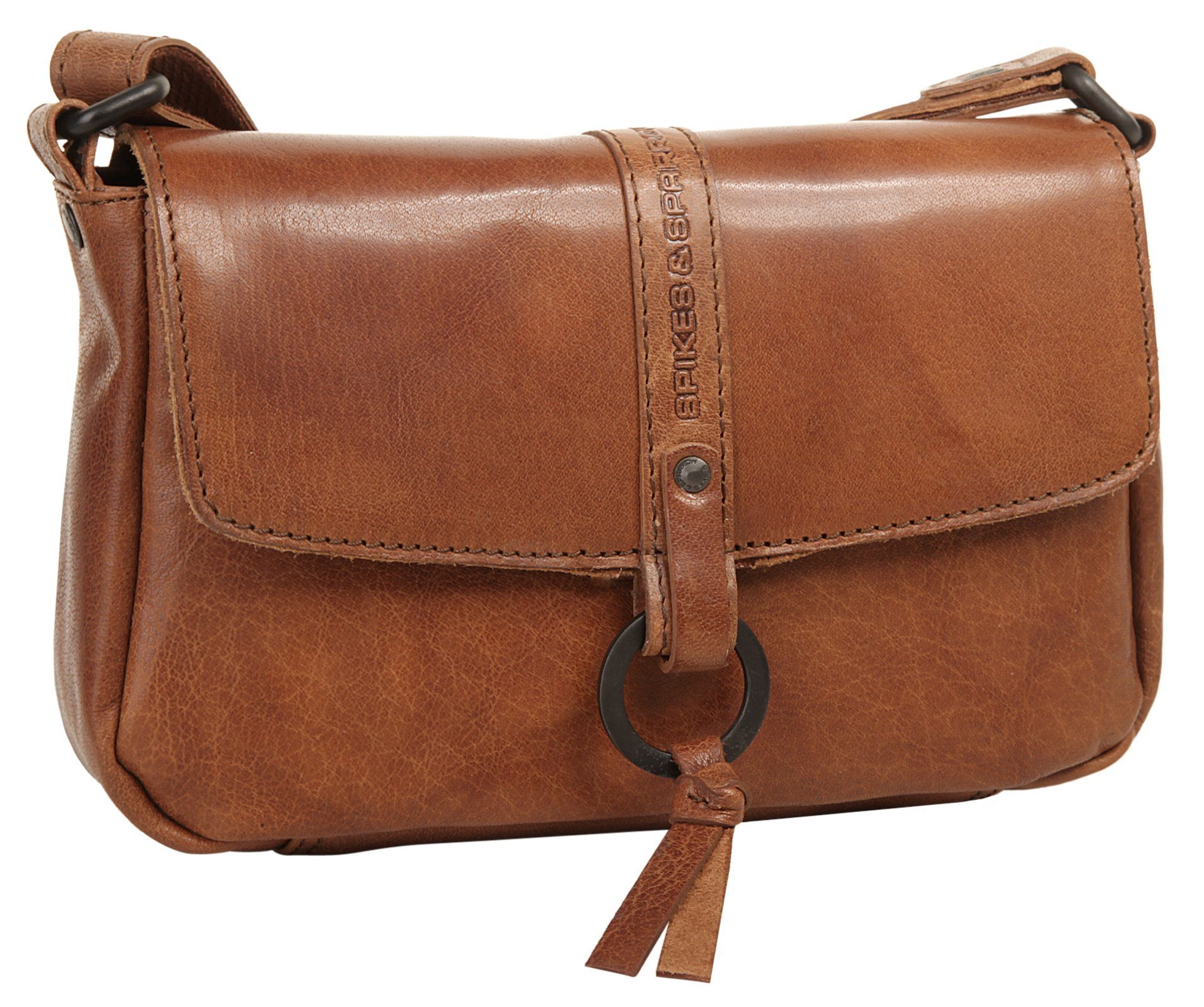 Spikes & Sparrow Schoudertas echt leer, made in italy