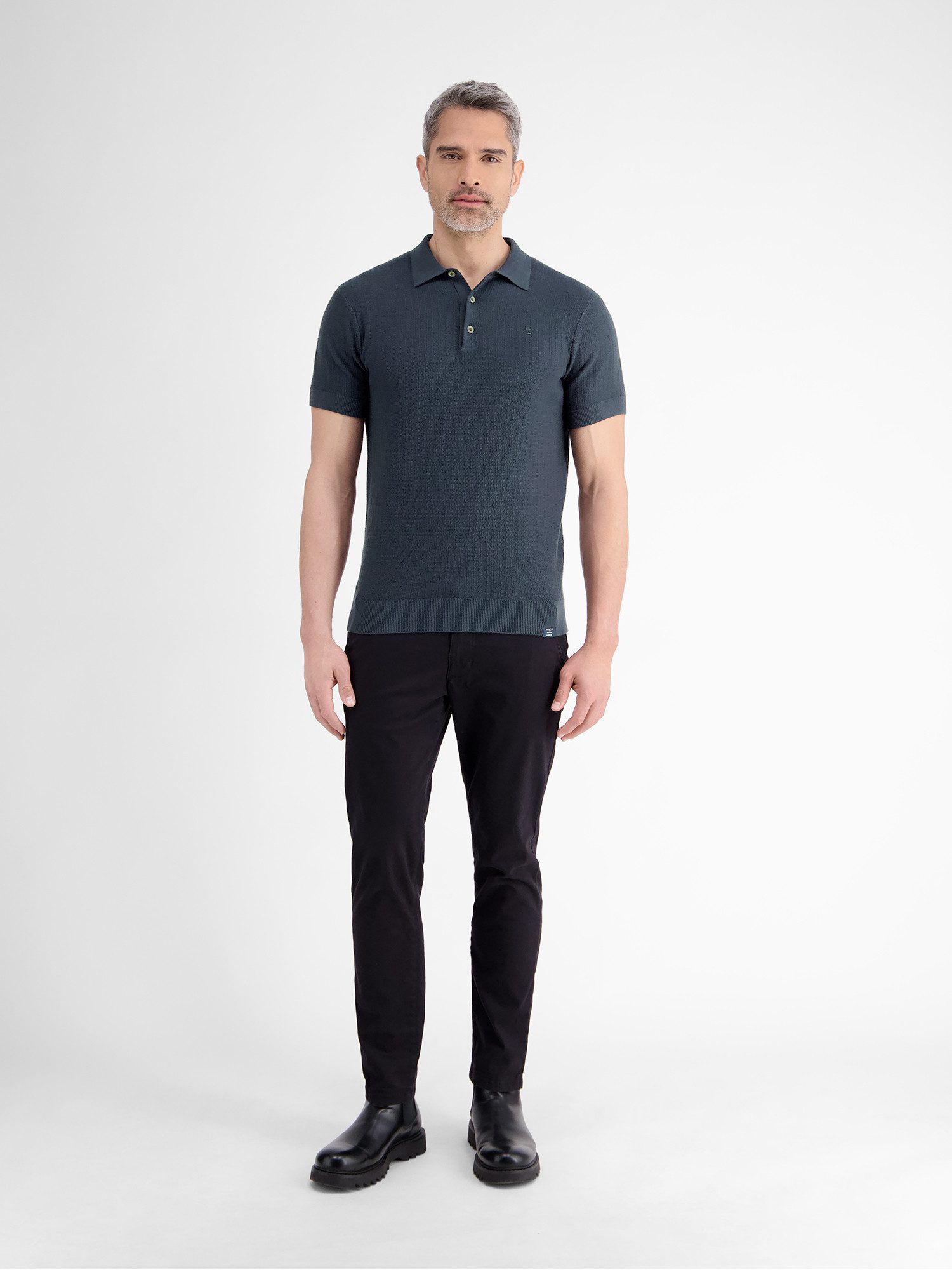 Lerros Poloshirt LERROS Gebreide polo met klassiek geknoopte kraag