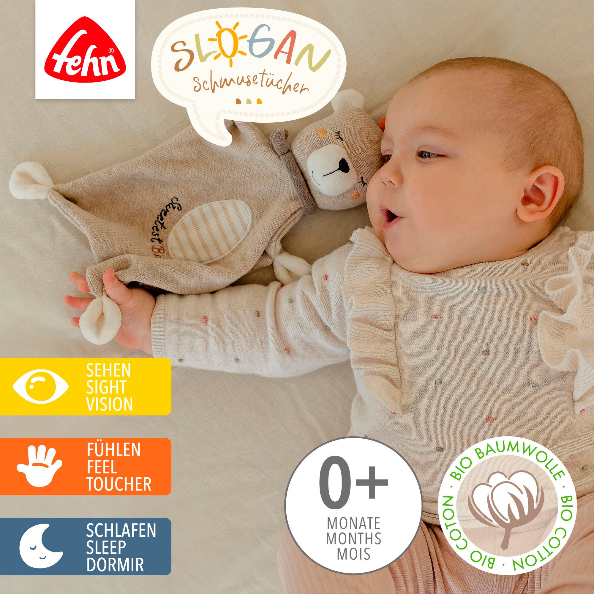 Fehn Knuffeldoek FehnNATUR, Teddy "Baby"
