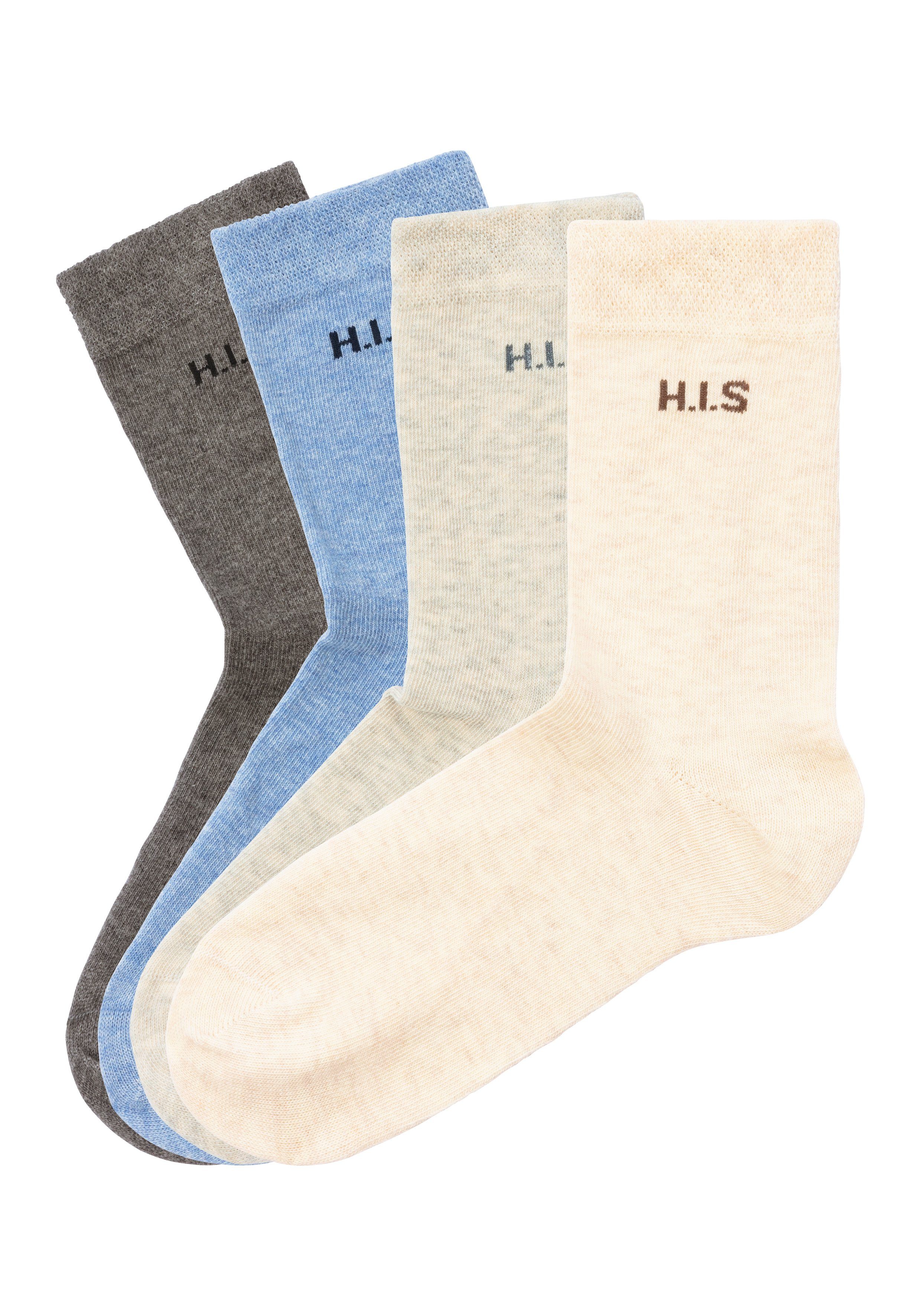 H.I.S Sokken zonder snijdende boord (set, 4 paar)