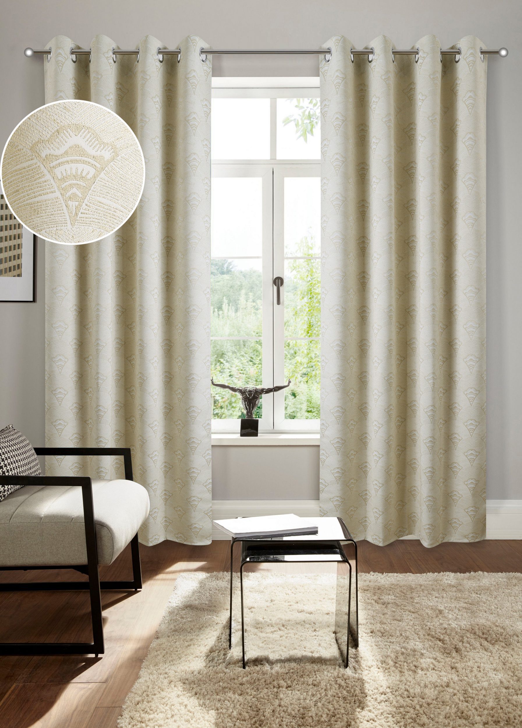 Bruno Banani Verduisteringsgordijn ALESSIO Elegante patroon, jacquard, verduisterend gordijn,...