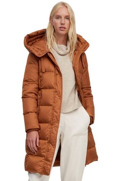 marc o'polo doorgestikte jas met een grote capuchon bruin