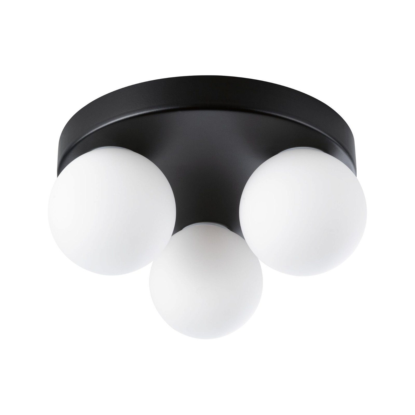 Paulmann Plafondlamp Selection Bathroom Gove IP44 max. 3x20W Rondel Glas/Metaal (1 stuk) plafondlampen zwart