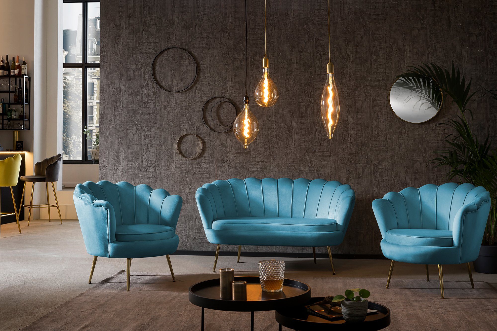 SalesFever 2-zitsbank Clam opvallend schelpdesign, breedte 136 cm