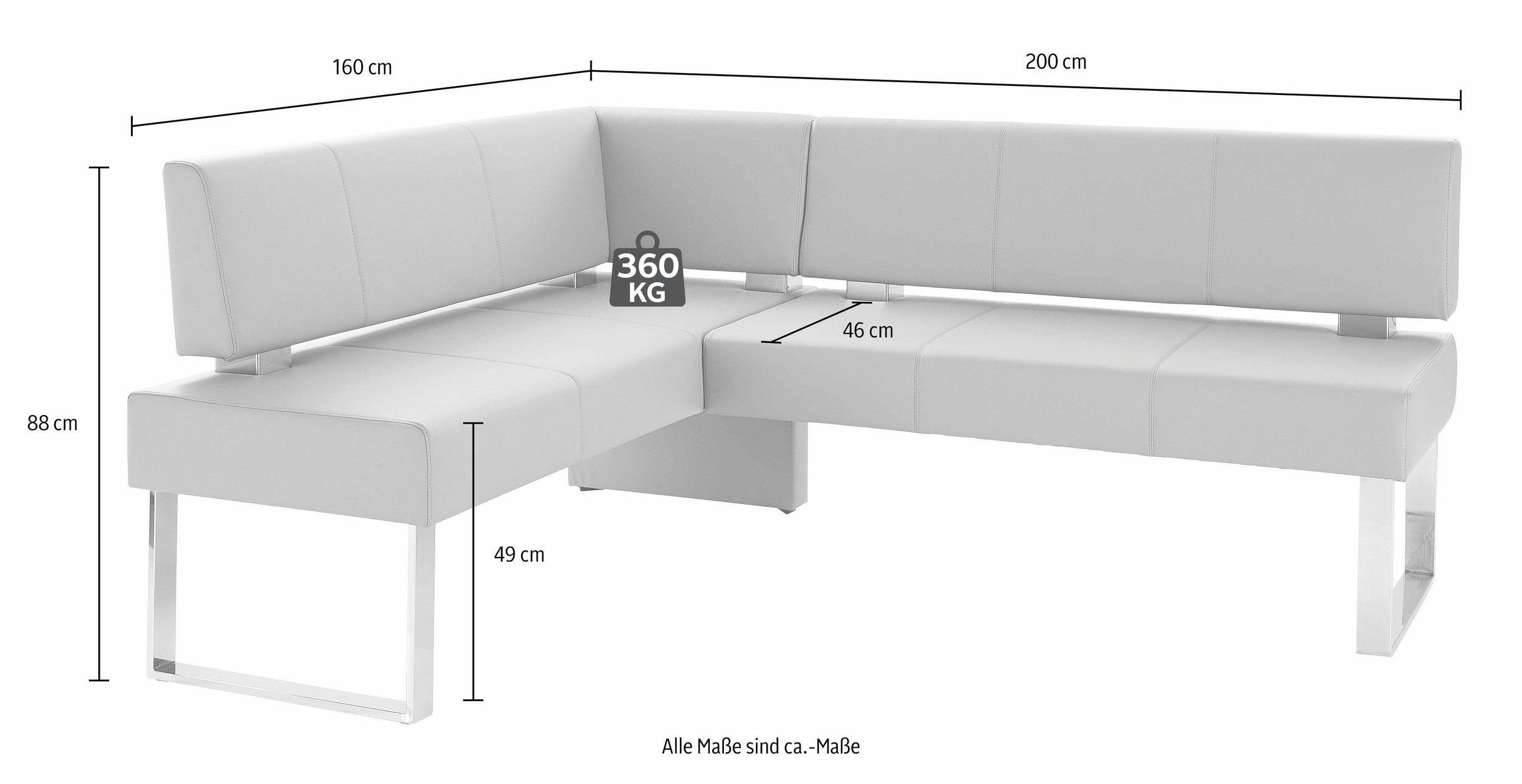 Home affaire Hoekbank RAB in 2 breedten (180 of 200 cm), bekleding in verschillende kwaliteiten
