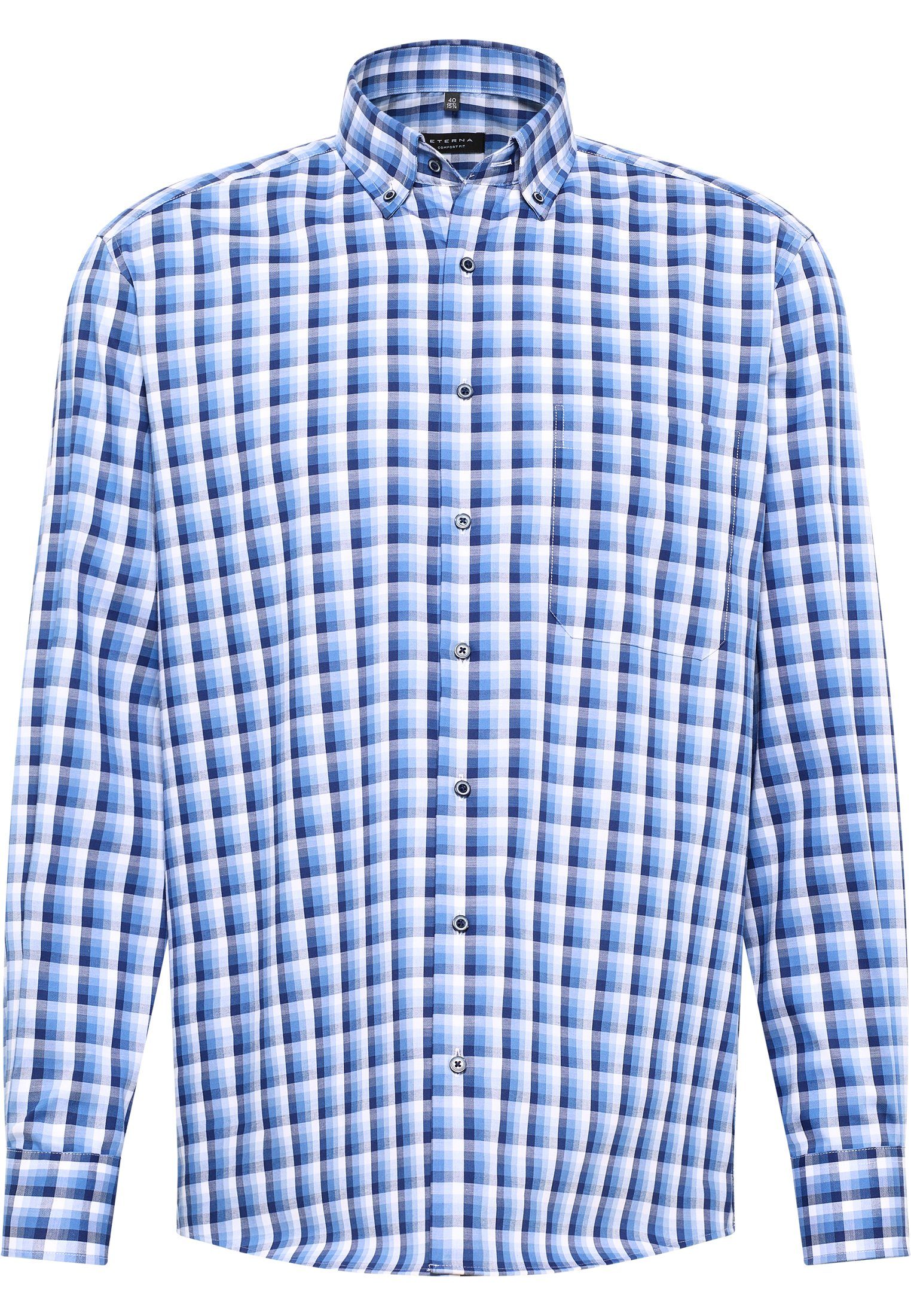 Eterna Overhemd met lange mouwen Comfort fit NON IRON (strijkvrij)