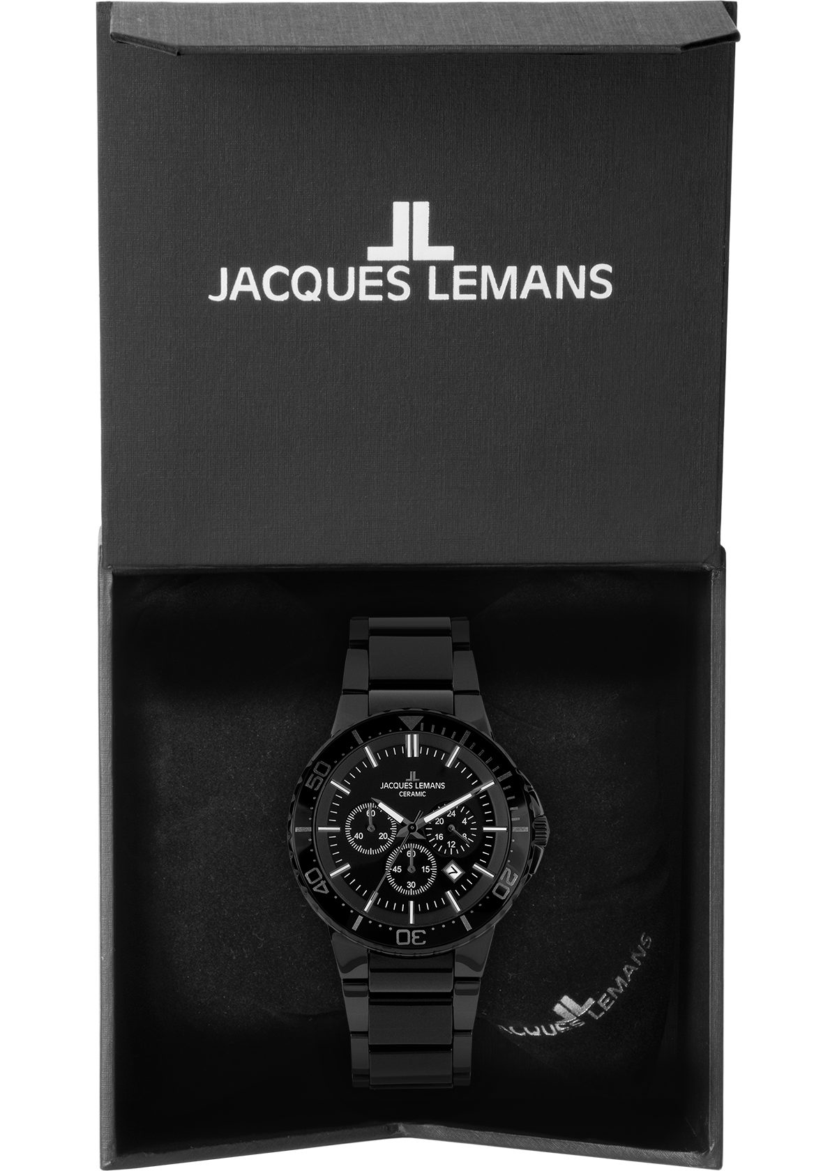 Jacques Lemans Chronograaf 1-2166B Quartz horloge, armbanduhr, herenhorloge, datum, stopfunctie