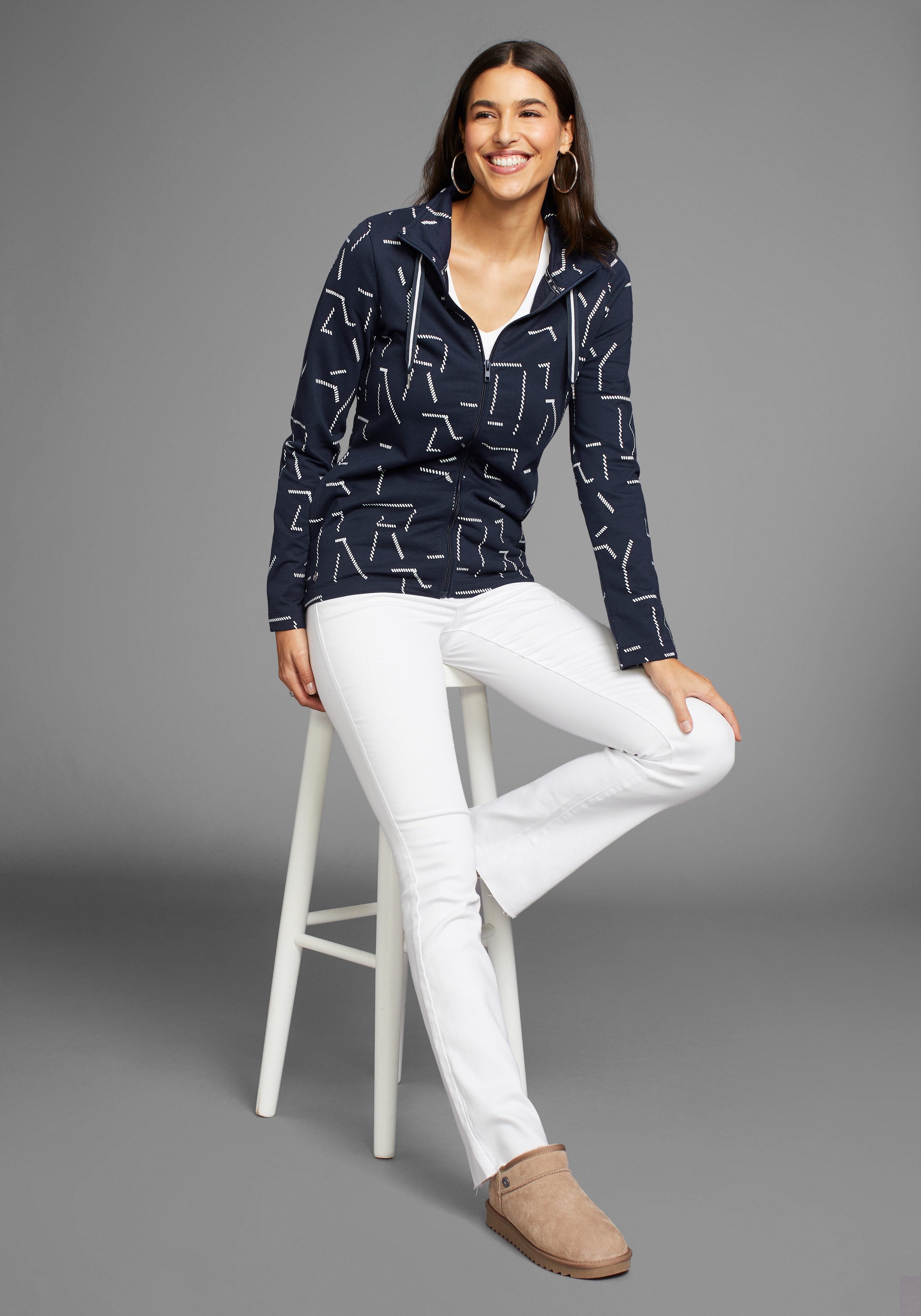 DELMAO Sweatvest met print all-over nieuwe collectie