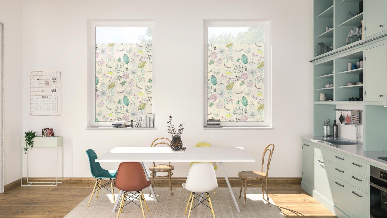 LICHTBLICK Raamfolie zelfklevend, bescherming tegen inkijk, My bohemian Garden - multicolour (1 stuk)