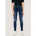 ltb skinny fit jeans rosella x met lange, extra strakke pijpbelijning, hoge taille en vele studsdetails blauw