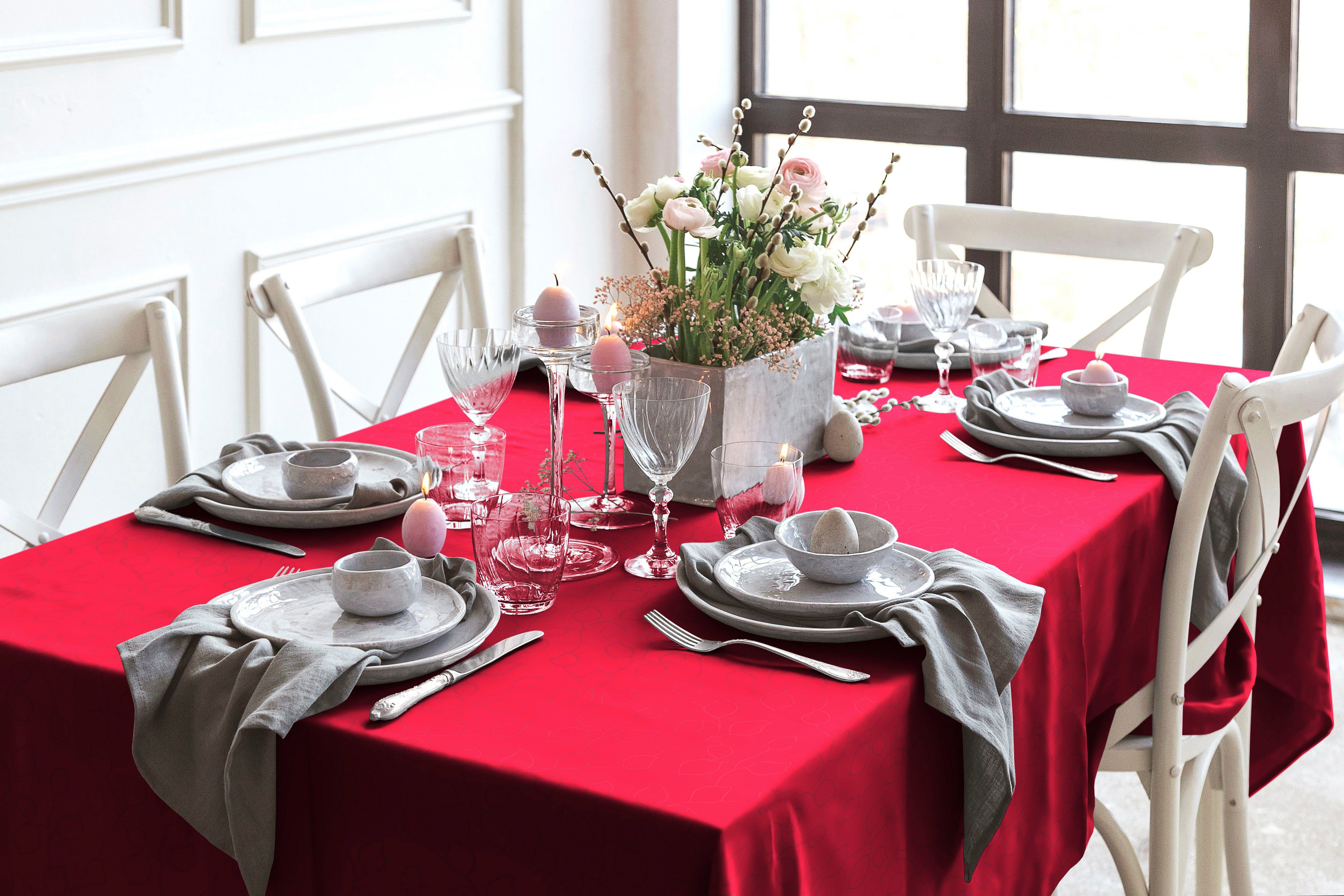 Wirth Tafellaken Westport Made in Germany, Jacquard decoratiestof, bladontwerp, onderhoudsvriendelijk (1 stuk)