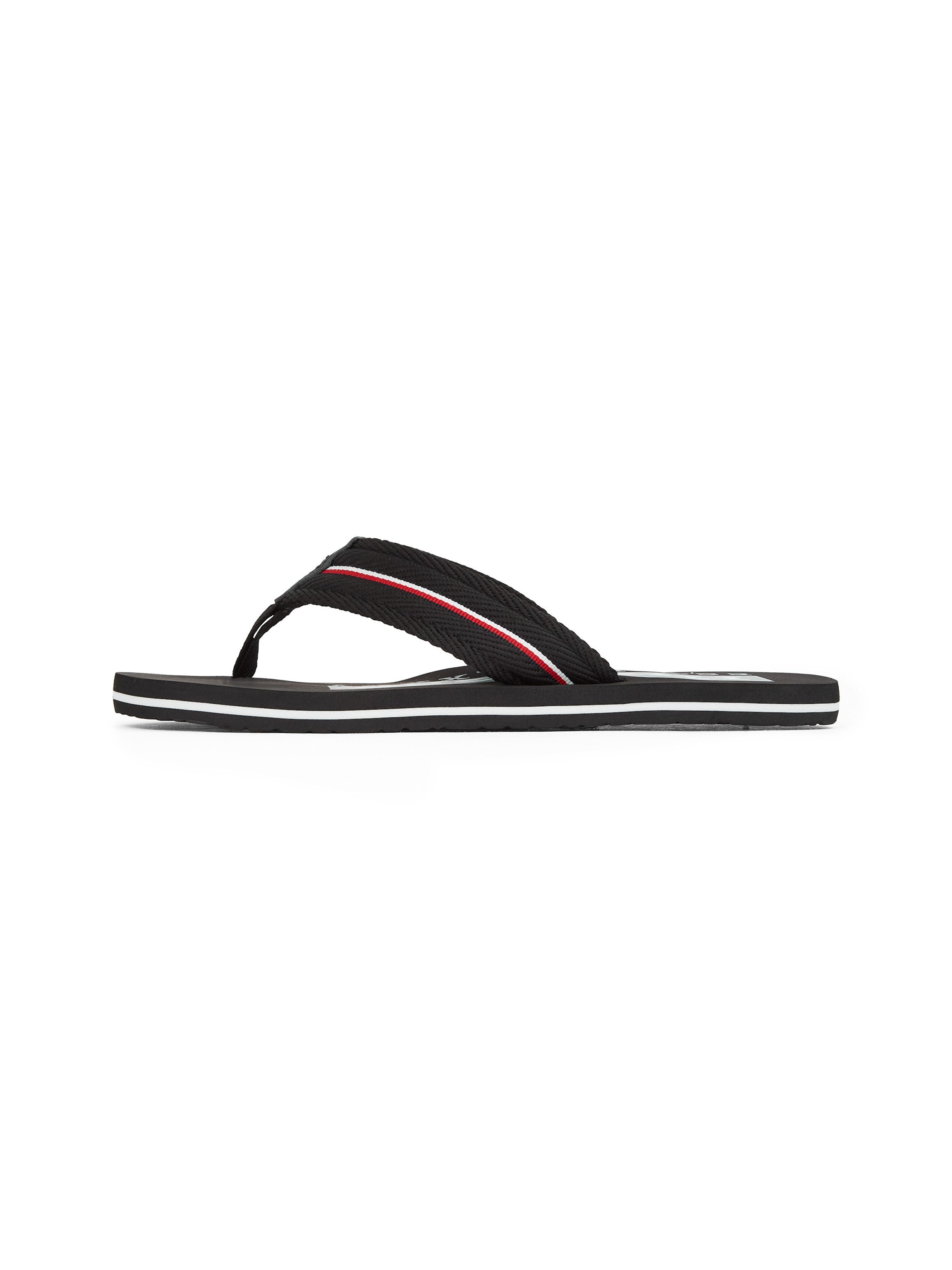 Tommy Hilfiger Teenslippers CORPORATE HILFIGER BEACH SANDAL , dianette, zomerschoen, flats, comfort-schoen met strepen