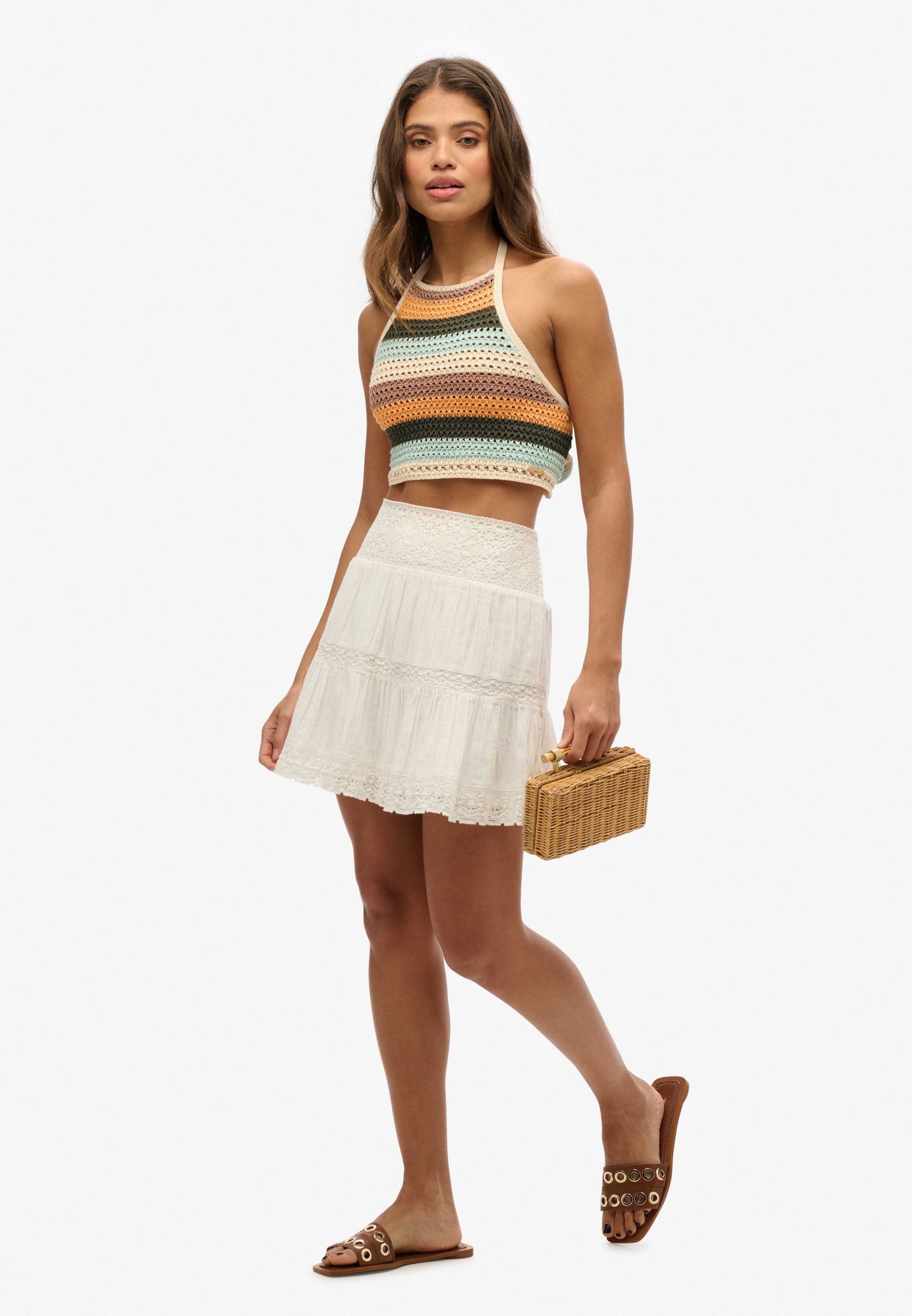 Superdry Minirok IBIZA LACE MIX MINI SKIRT