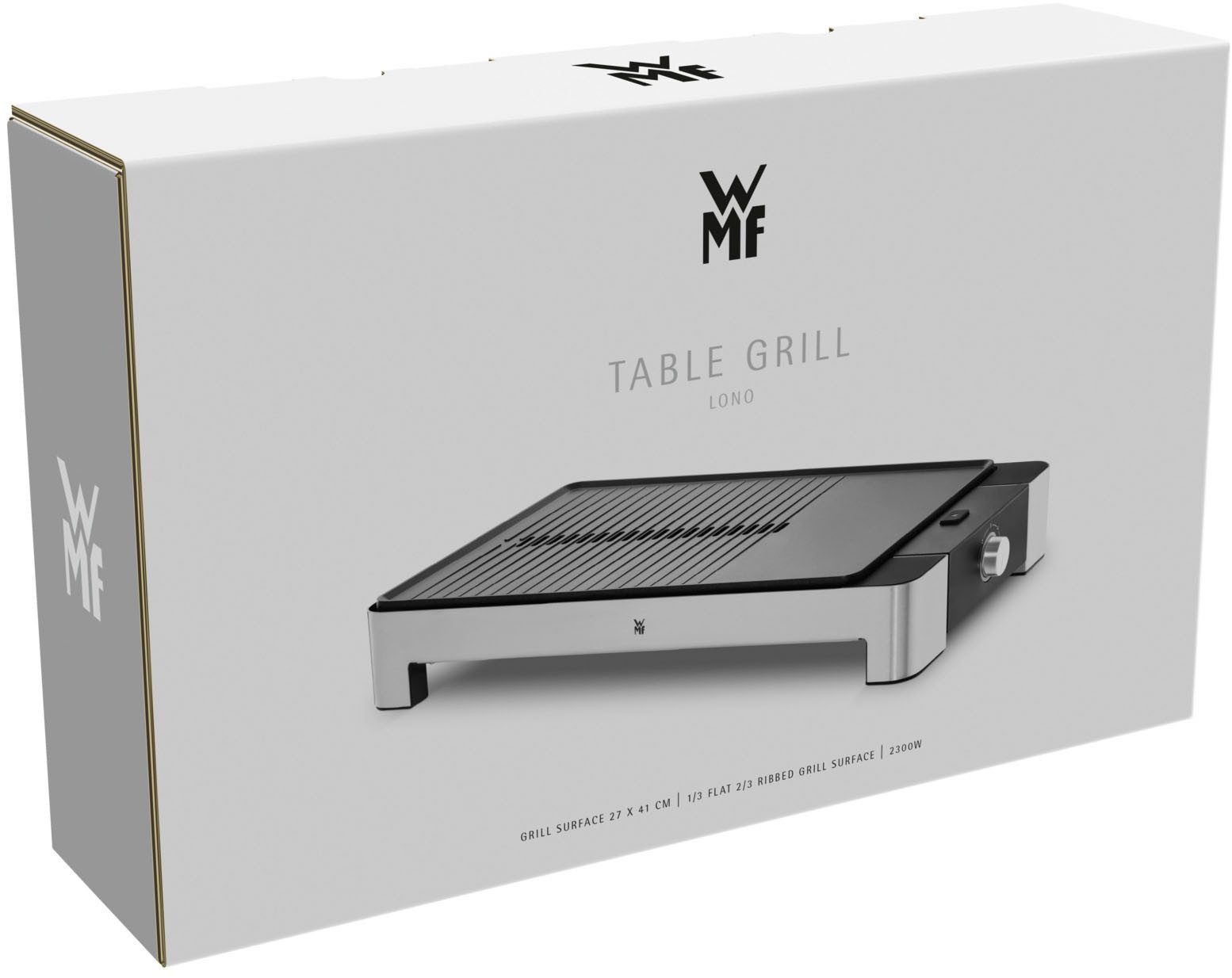 WMF Tafelgrill LONO vlak & geribbeld traploze temperatuurinstelling, anti-aanbak grillplaat
