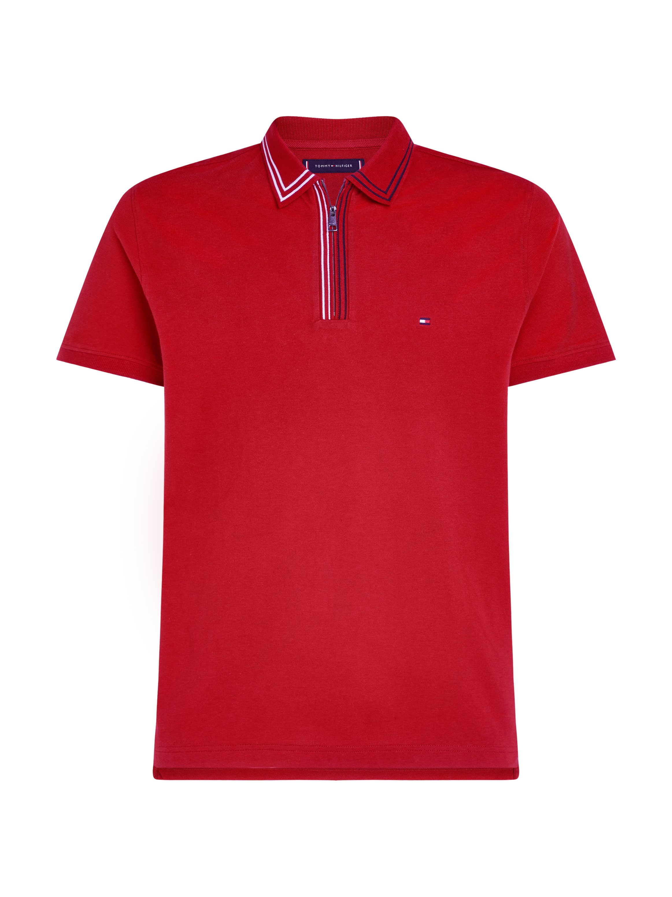 Tommy Hilfiger Poloshirt RWB ZIP PLACKET TIPPING REG POLO met contrasterende strepen aan de kraag