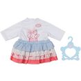 baby annabell poppenkleding outfit rok, 43 cm met kleerhanger multicolor