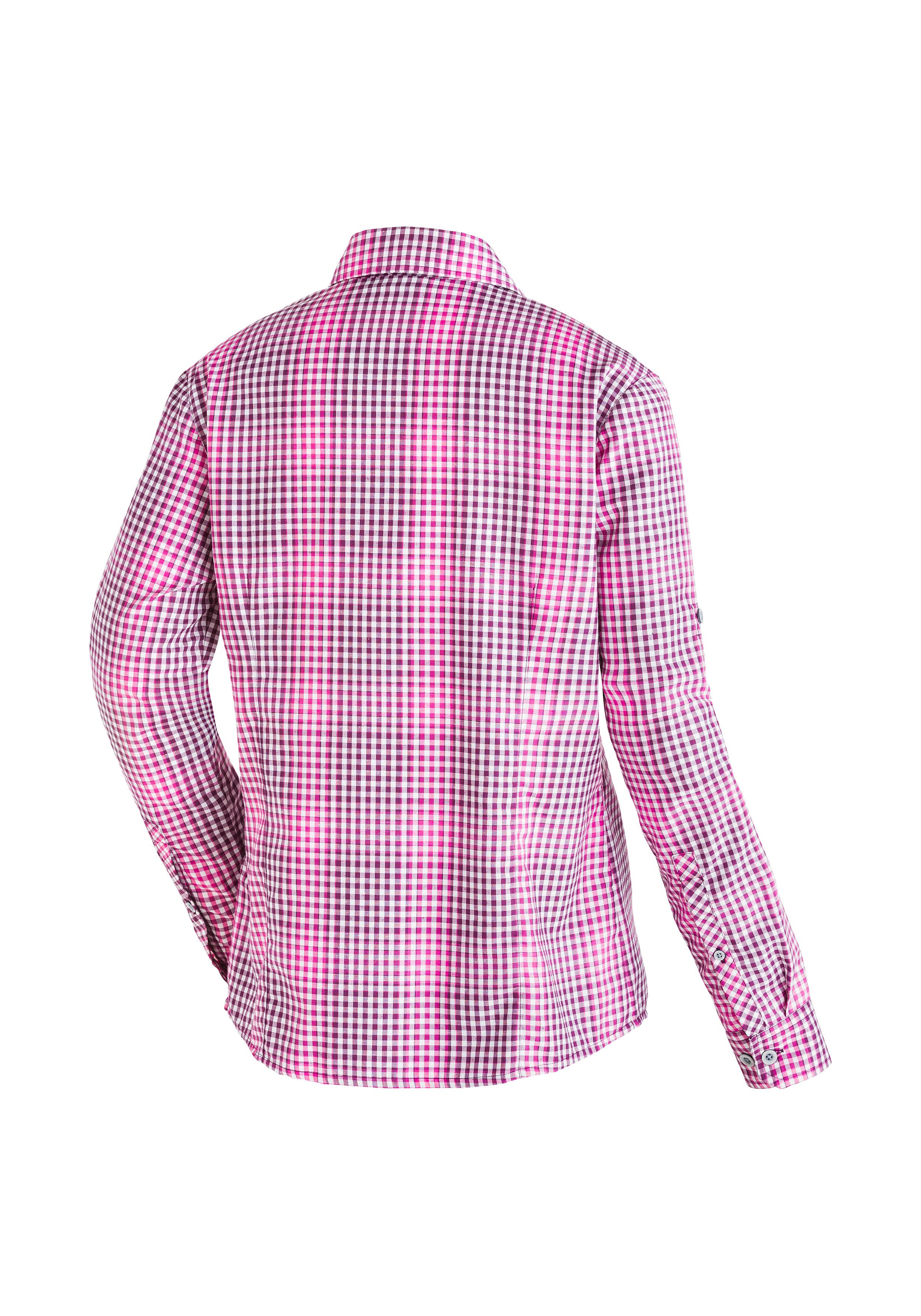 Maier Sports Functionele blouse NANNI Dames blouse, lange mouwen geruite blouse voor buiten en vrije tijd
