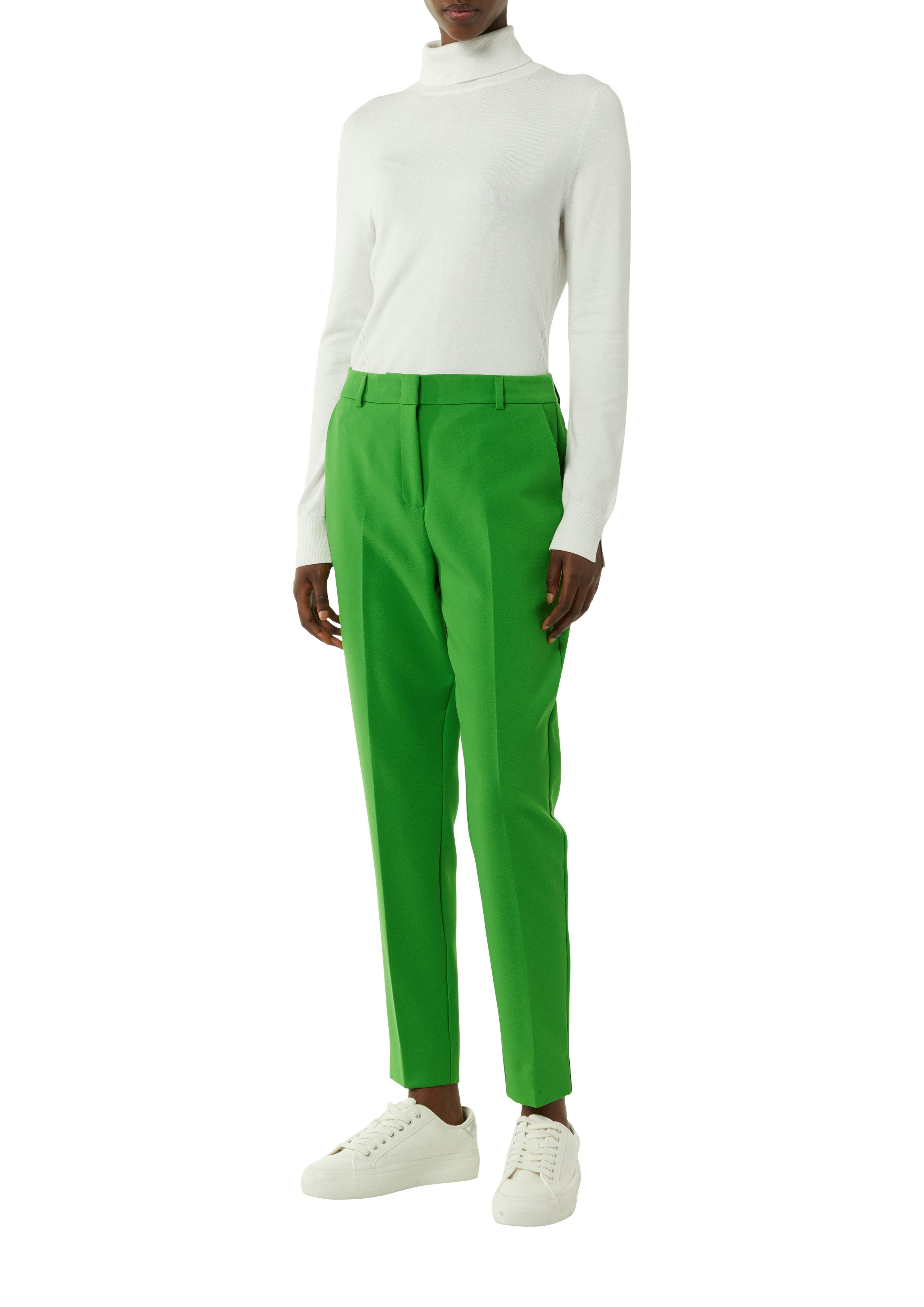 Comma Stoffen broek met persplooien