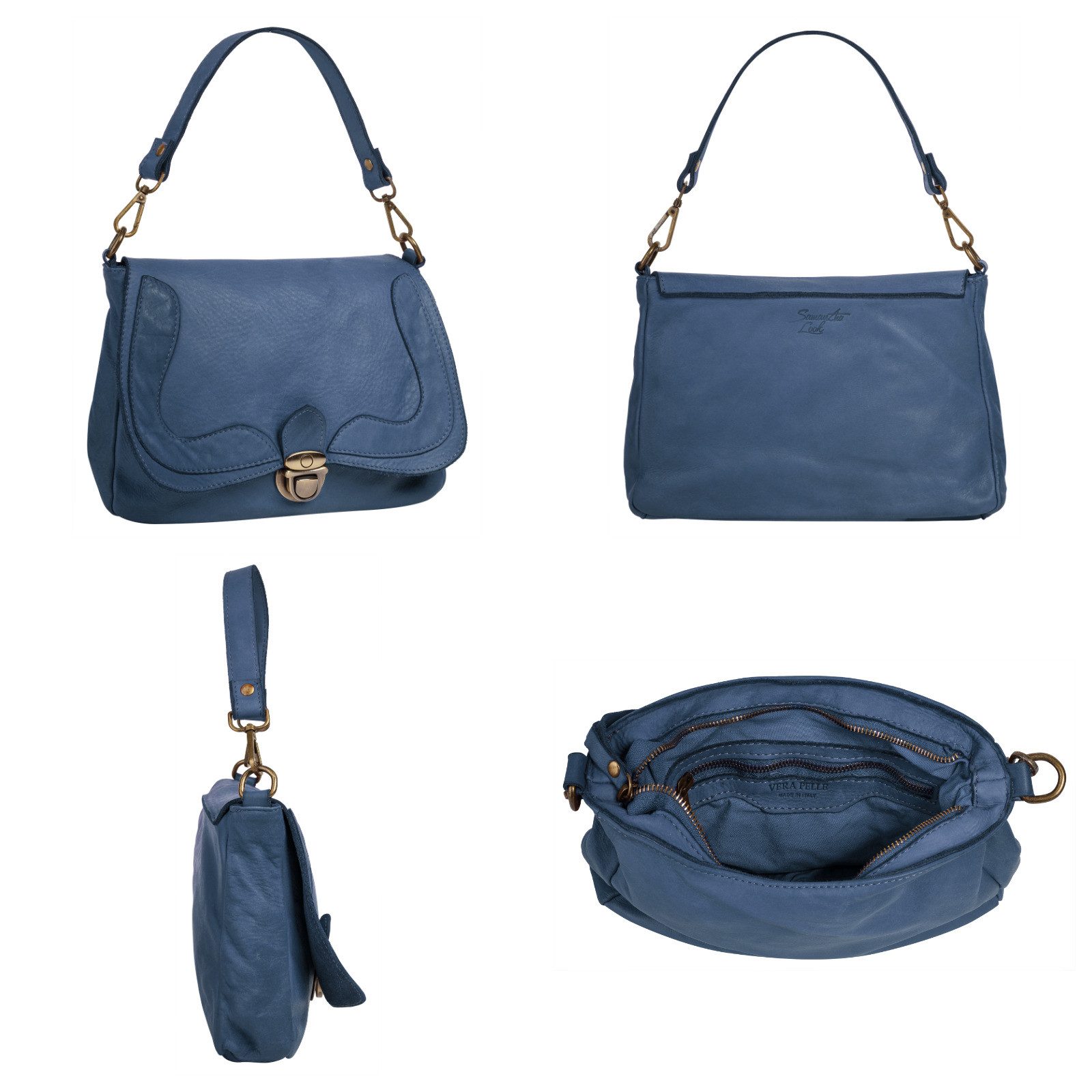 Samantha Look Schoudertas echt leer, made in italy