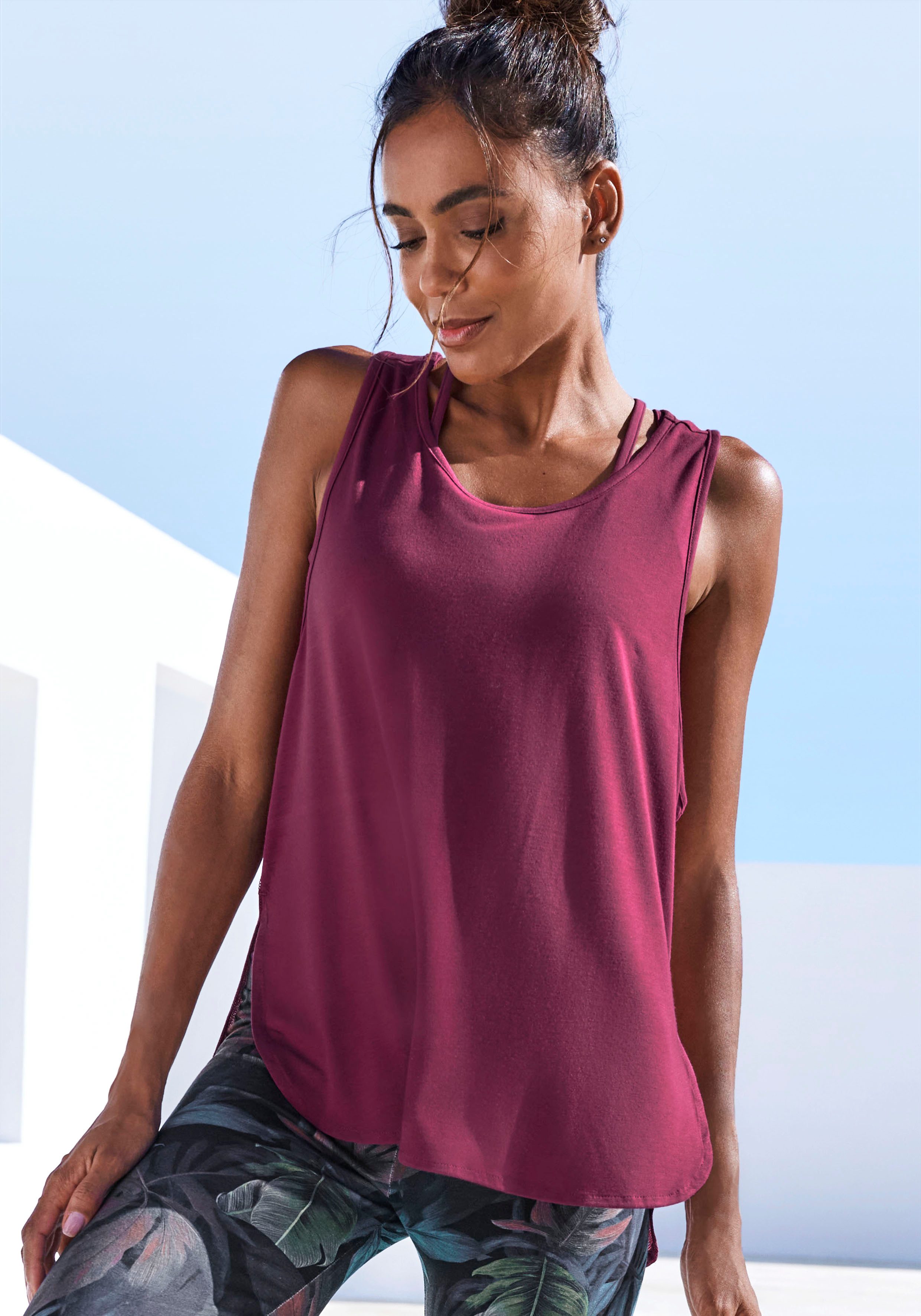 active by Lascana Tanktop Sporttop met mesh inzet en racerback