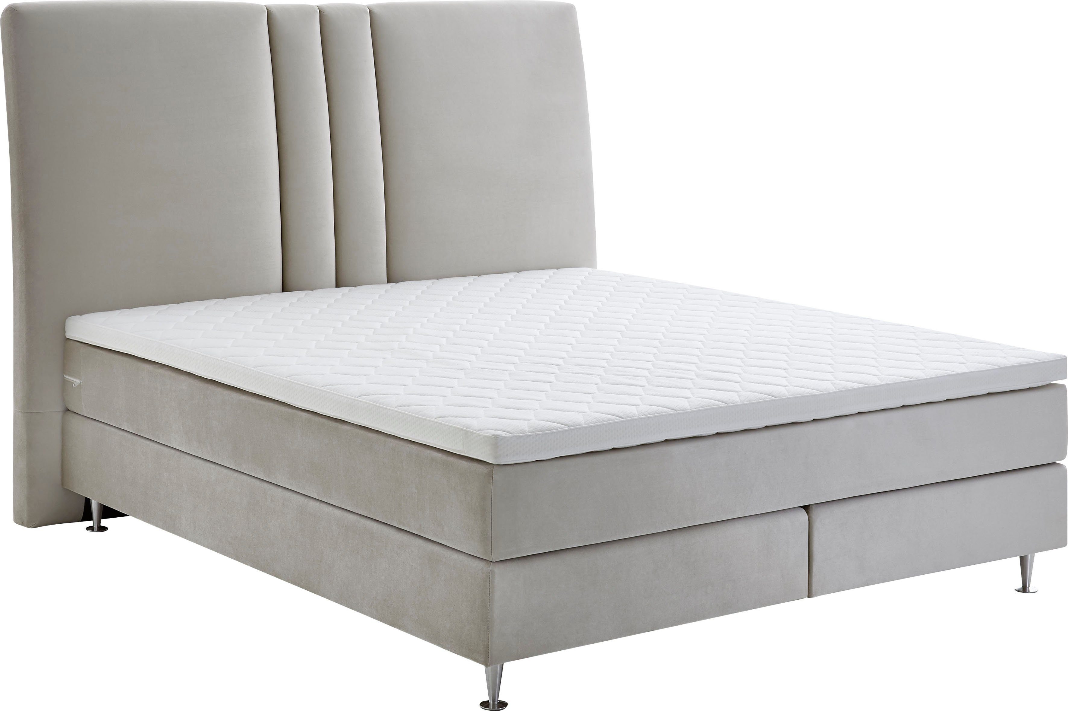 ATLANTIC home collection Boxspring Rita met topmatras en hoog hoofdbord