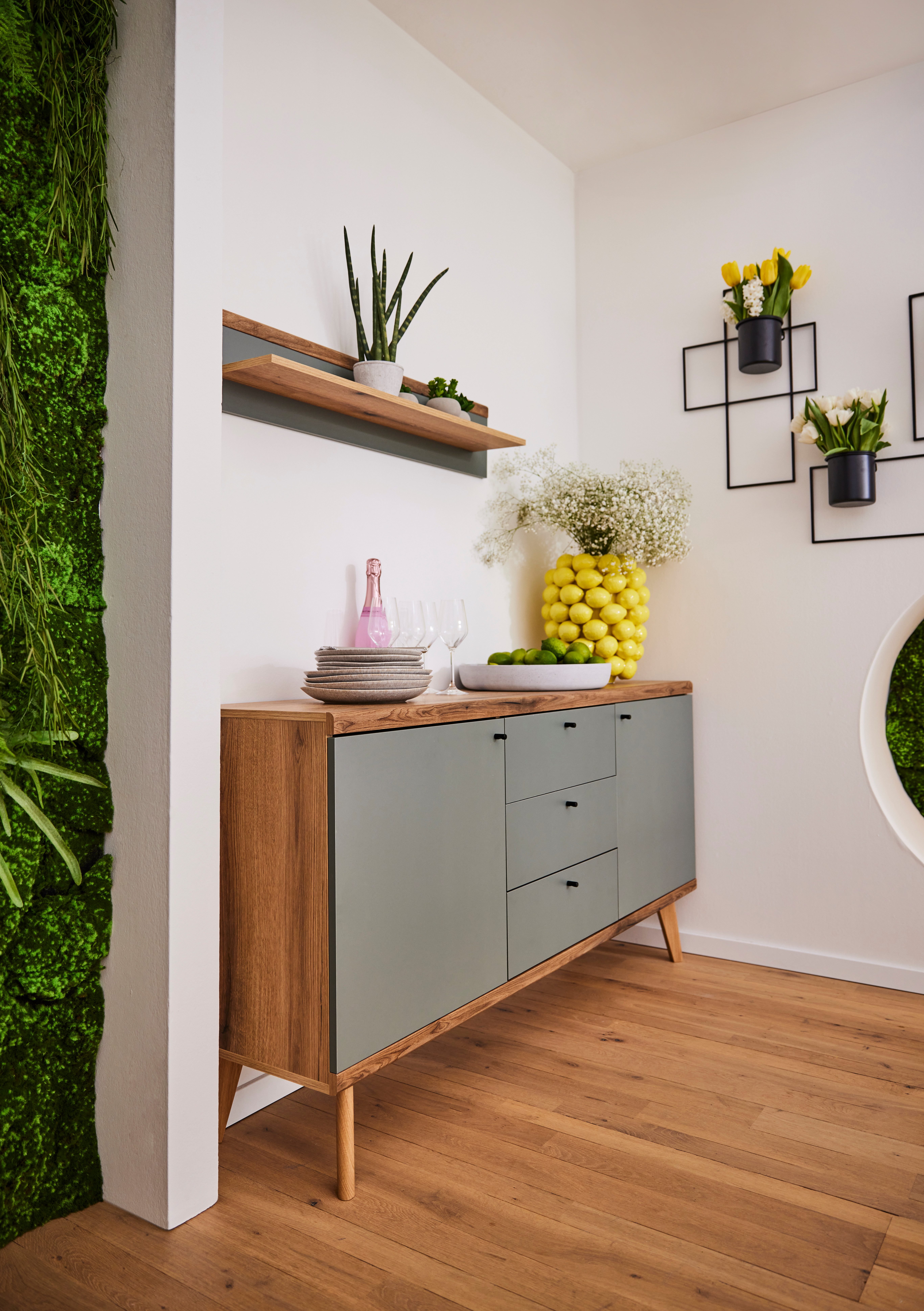 INOSIGN Dressoir MAVAS in moderne trendkleur, handgrepen van metaal (zwart), breedte 160 cm