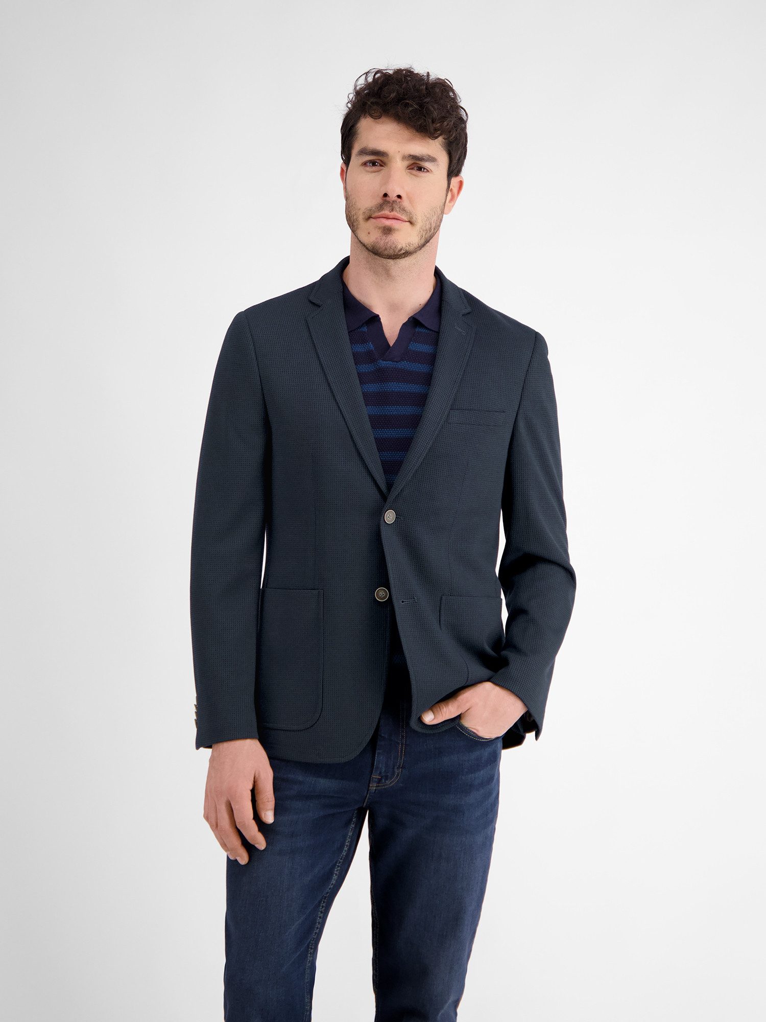 Lerros Jerseycolbert LERROS blazer van jersey met binnenvoering-print