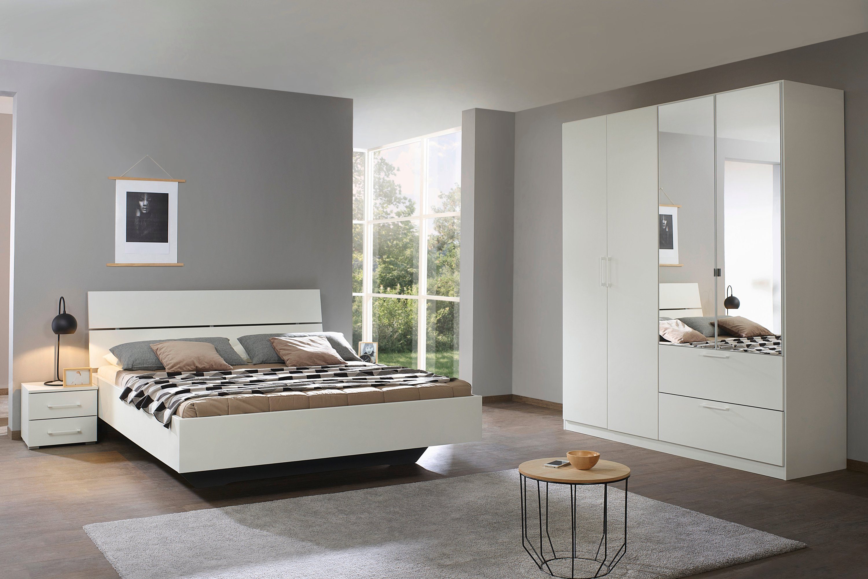 Slaapkamerserie Compleet slaapkamer Challenger (Set van 4 delen) Kast 2 breedtes, bed 3 breedtes, 2 nachttafels MADE IN GERMANY