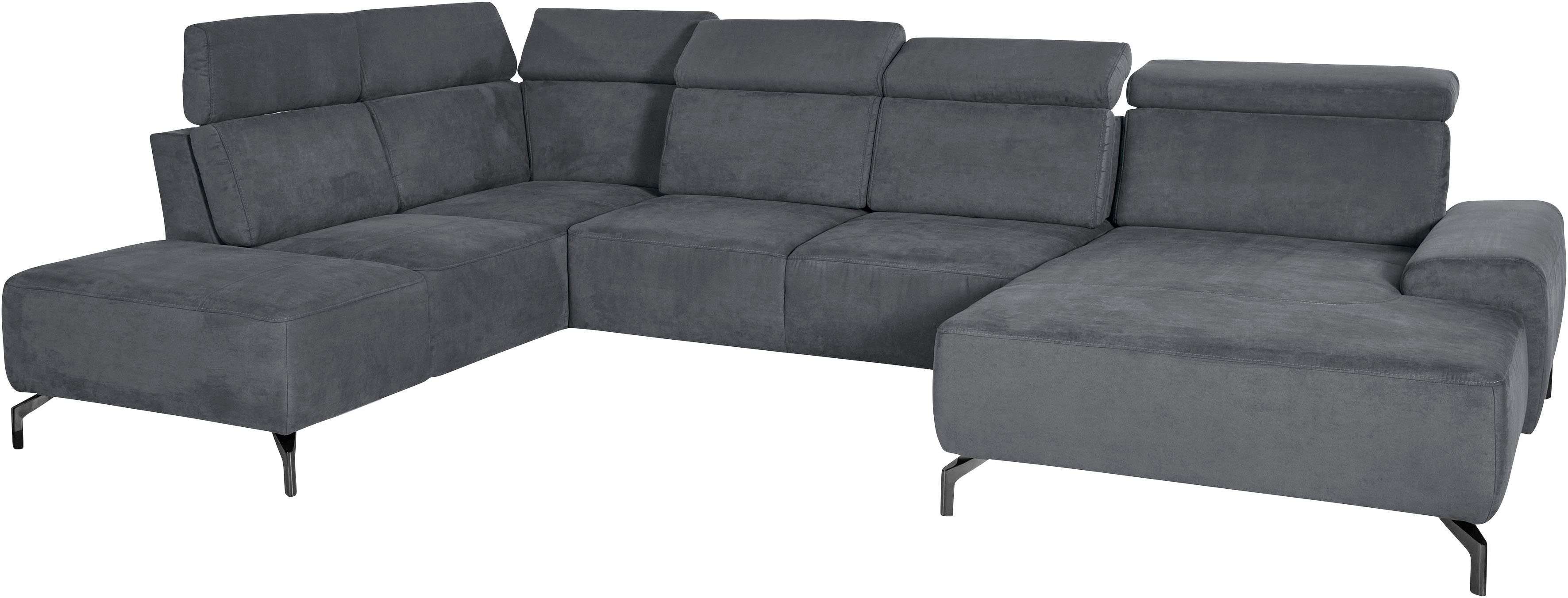 sit&more Zithoek Gizeh U-vorm 15 cm poothoogte, inclusief zitdiepteverstelling en verstelbare hoofdsteun