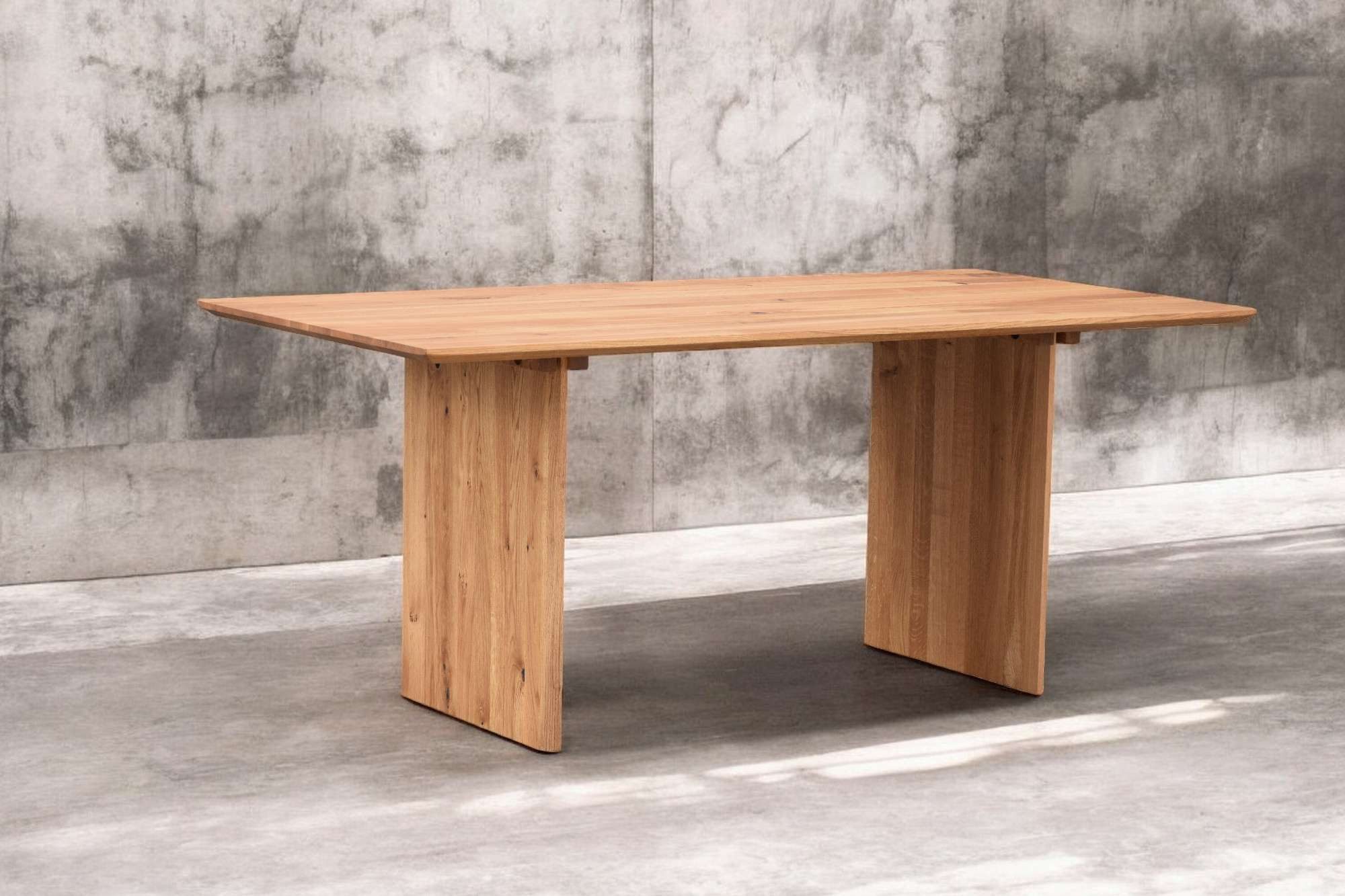 Home affaire Eettafel Waldhain keukentafel, houten wangframe, massief gewild eikenhout, geolied
