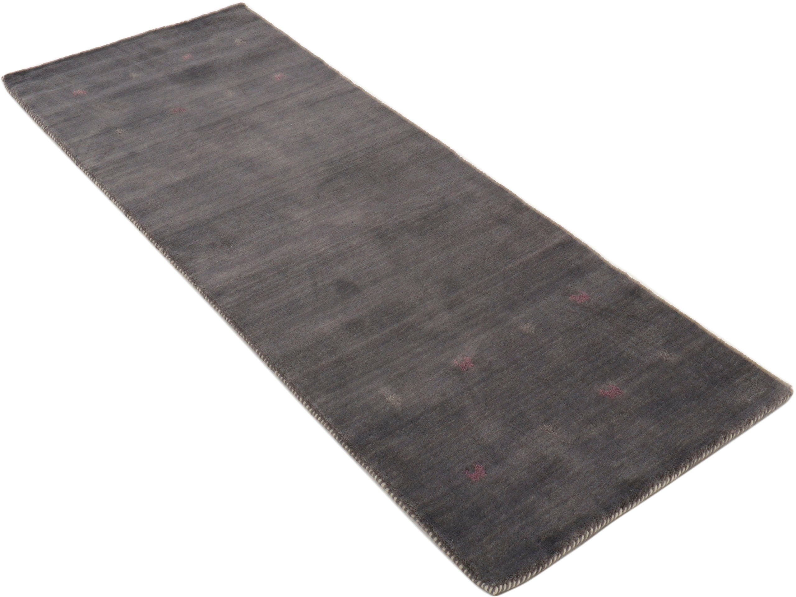 carpetfine Wollen kleed Gabbeh Uni, ook verkrijgbaar als loper en rond pure wol, handgeweven, gabbeh loom dierenmotief, grote kleurkeuze