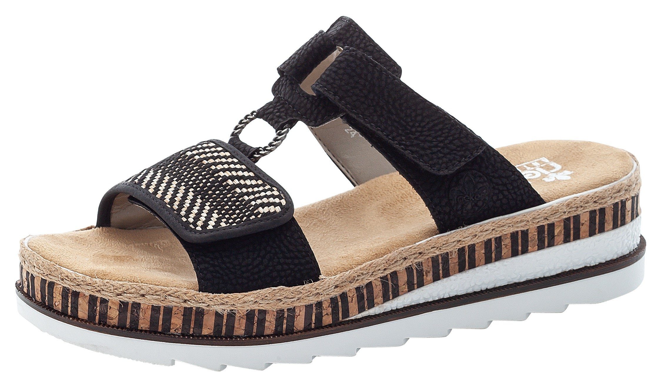 Rieker Slippers , sleehak, zomerschoen, pantoffels met zachte binnenzool