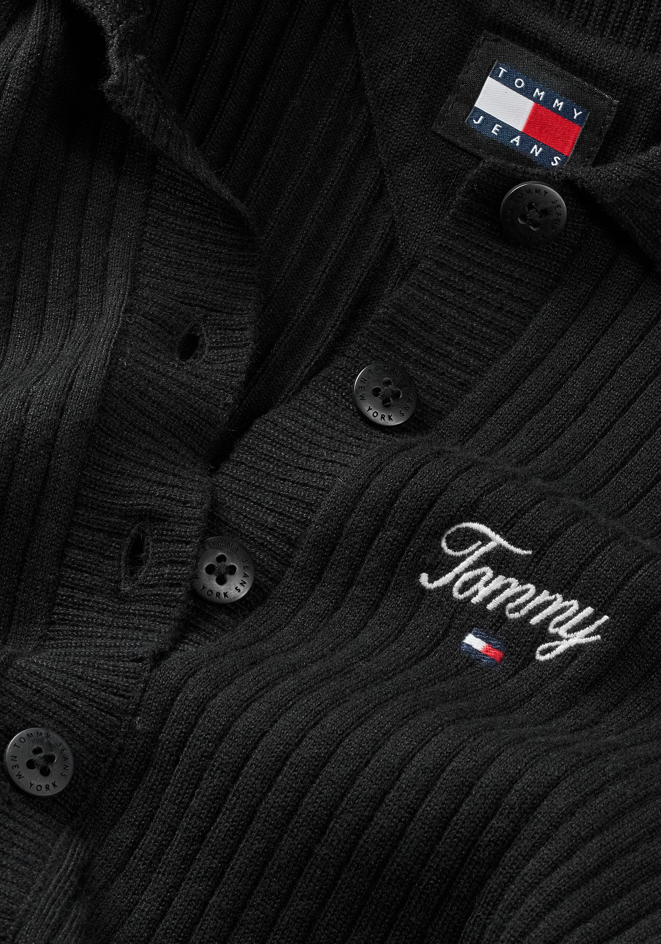 TOMMY JEANS Polojurk TJW SCRIPT POLO SWEATER DRESS met tommy jeans script logo-opdruk