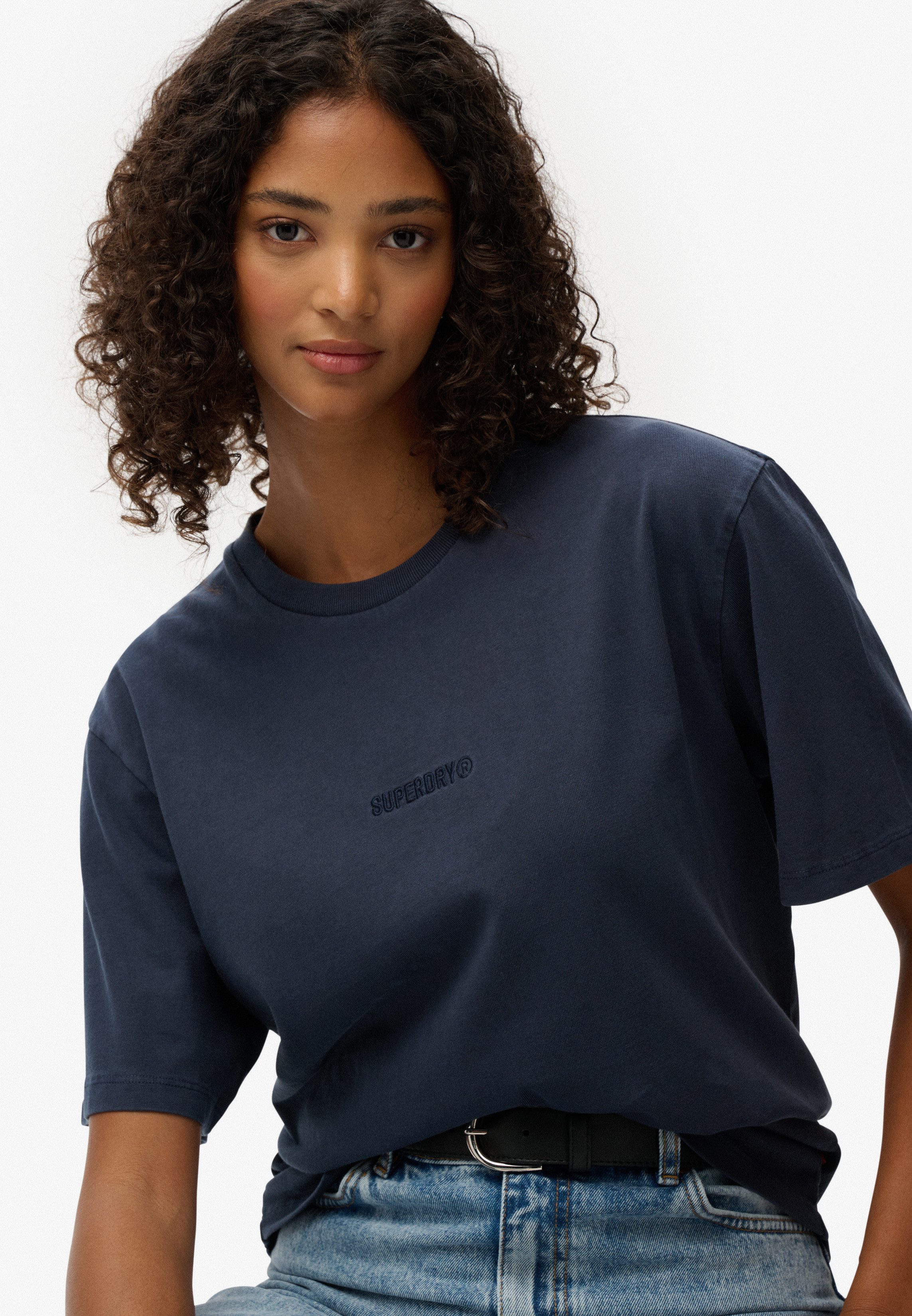 Superdry Shirt met ronde hals MICRO LOGO T SHIRT